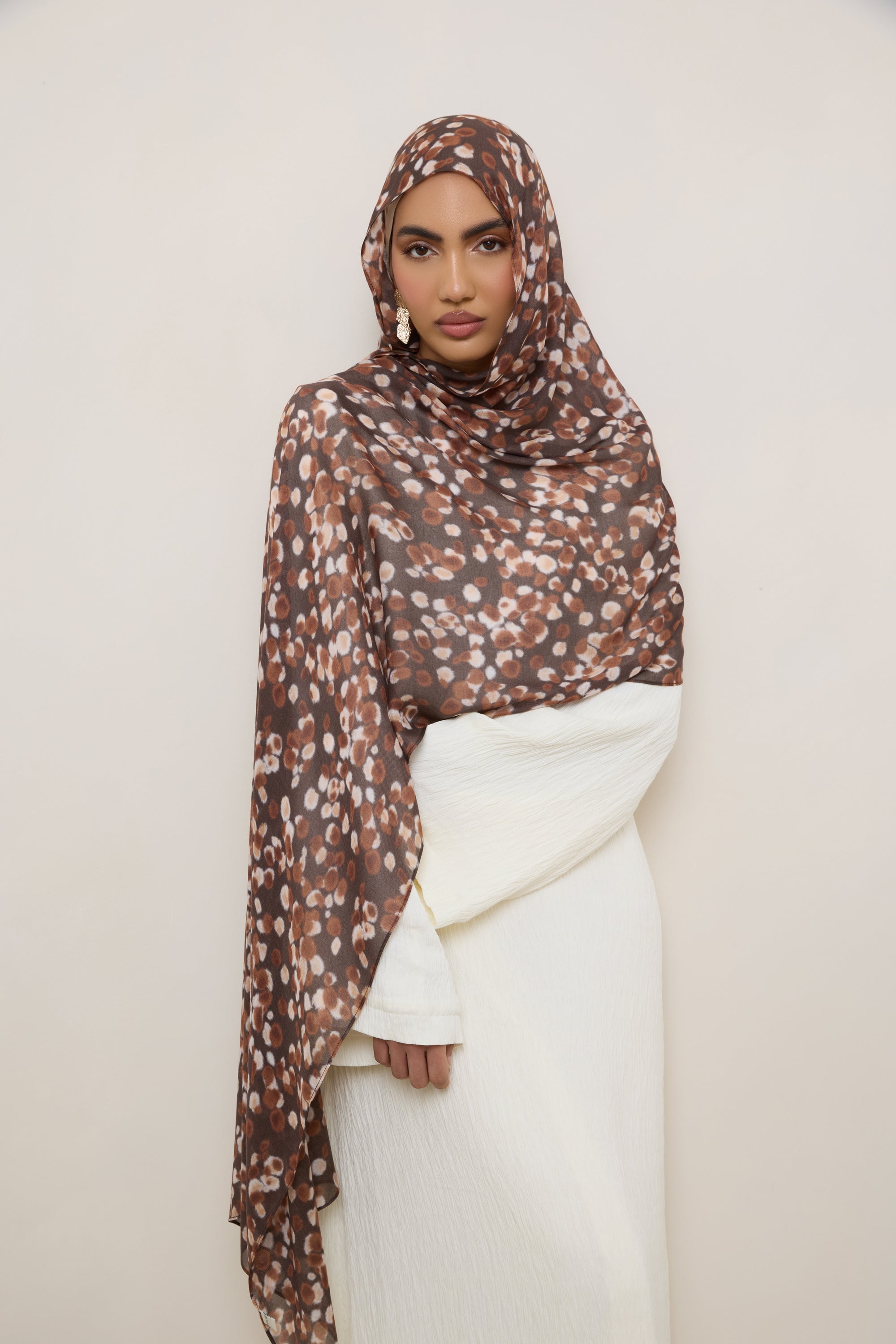 Printed Modal Hijab - Fawn Spots Hijabs Veiled