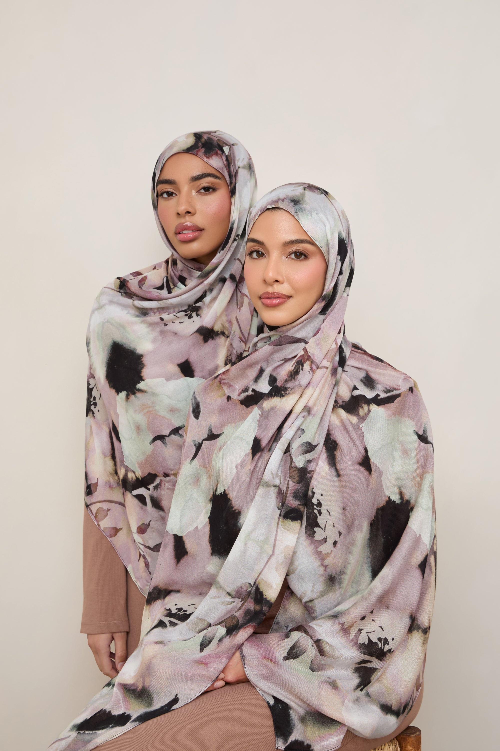 Printed Modal Hijab - Floral Mirage Hijabs Veiled