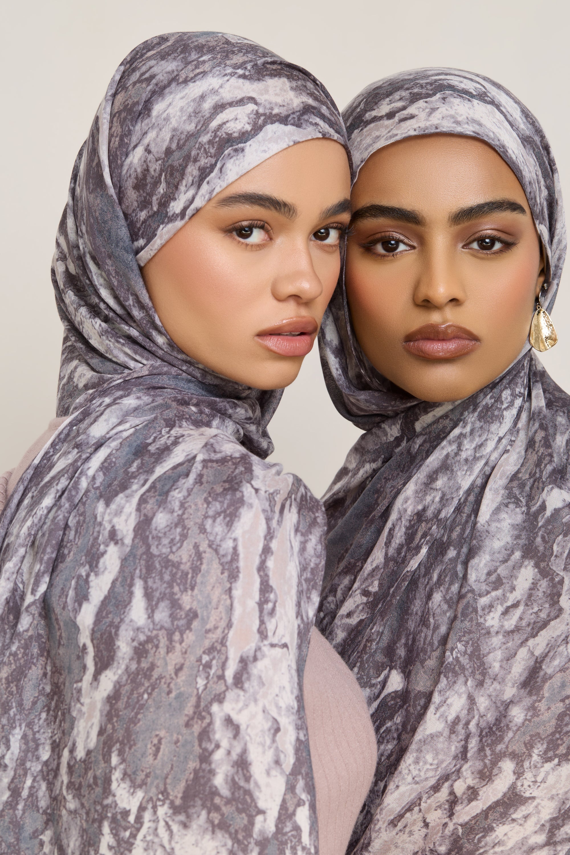 Printed Modal Hijab - Granite Hijabs Veiled