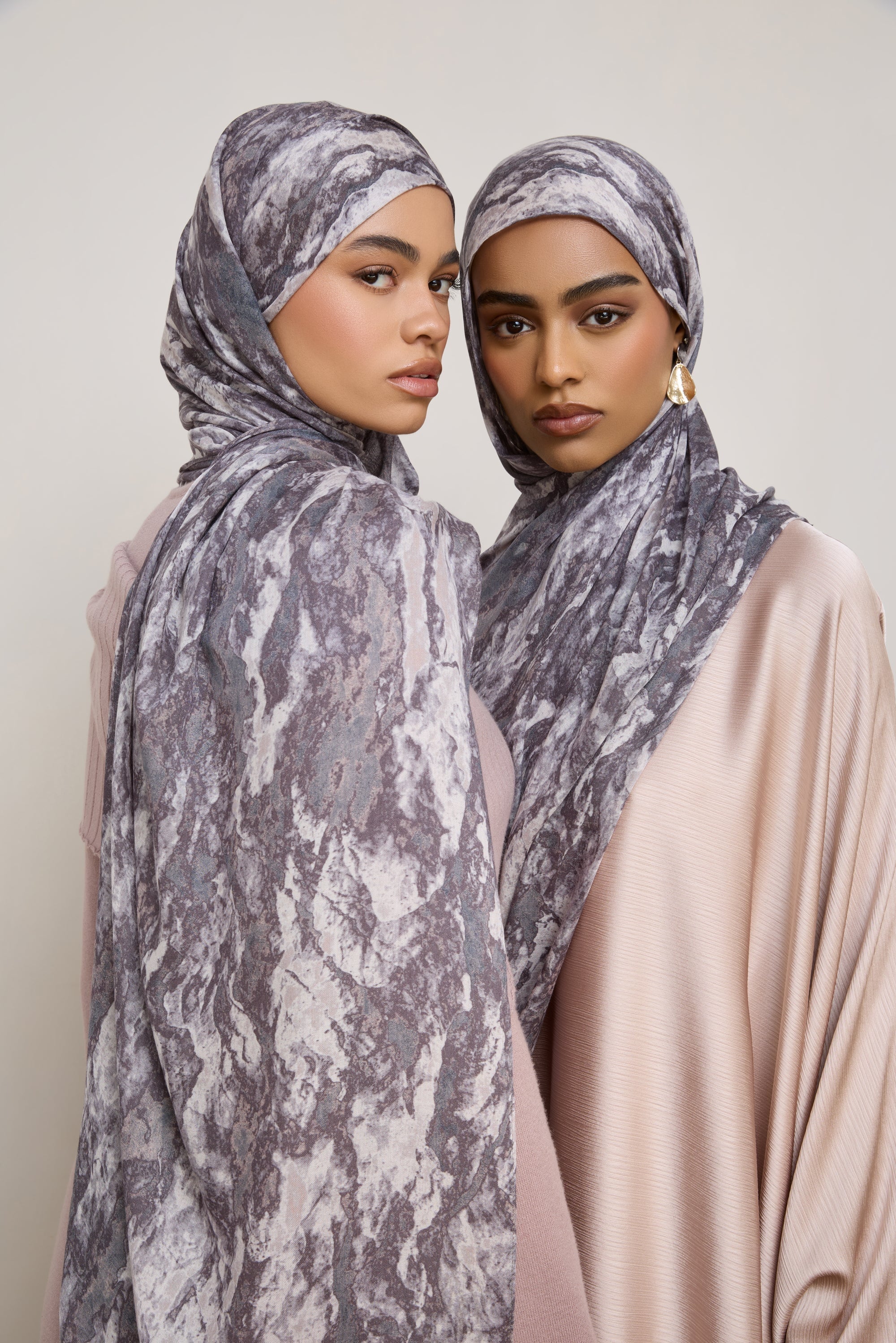 Printed Modal Hijab - Granite Hijabs Veiled