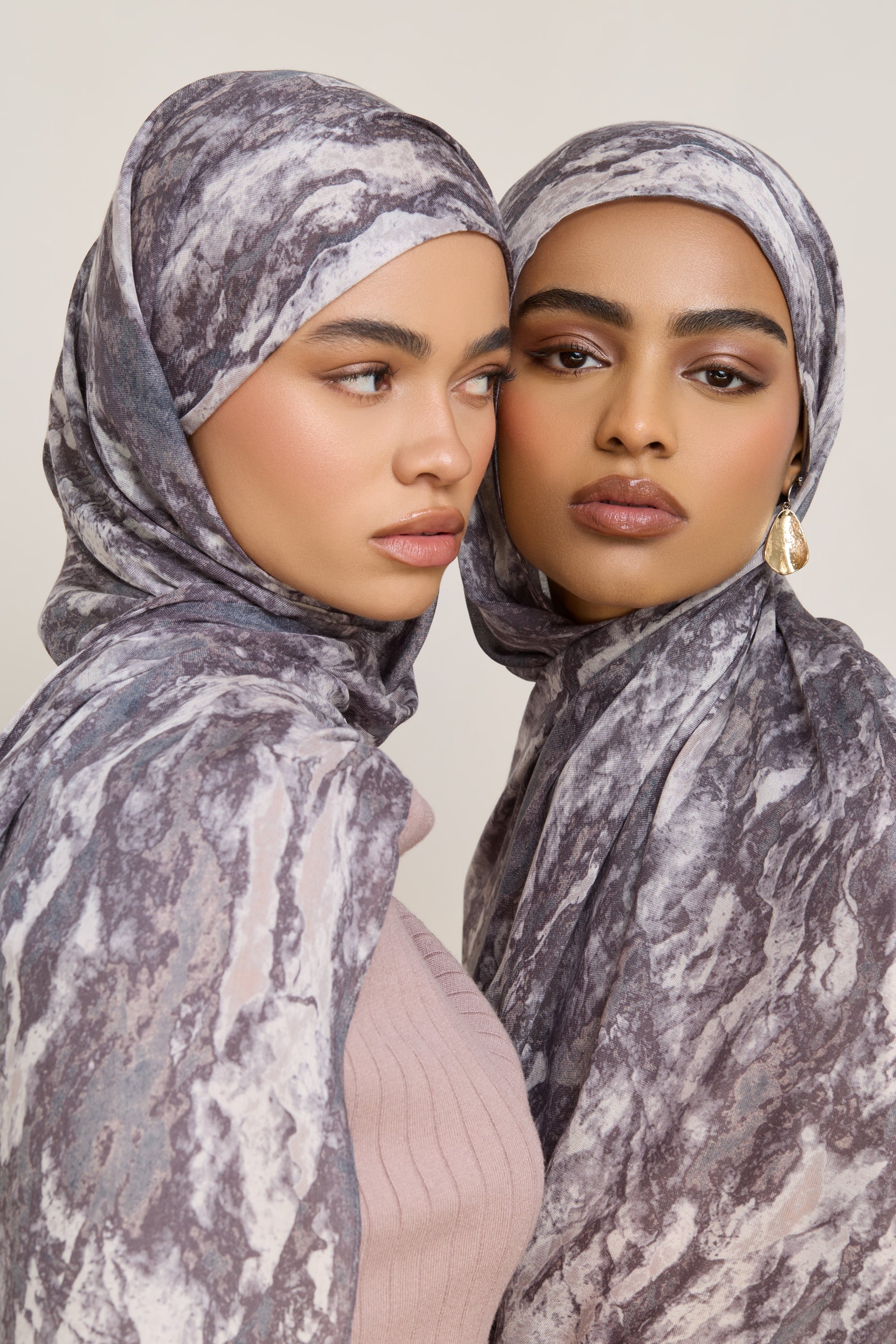 Printed Modal Hijab - Granite Hijabs Veiled