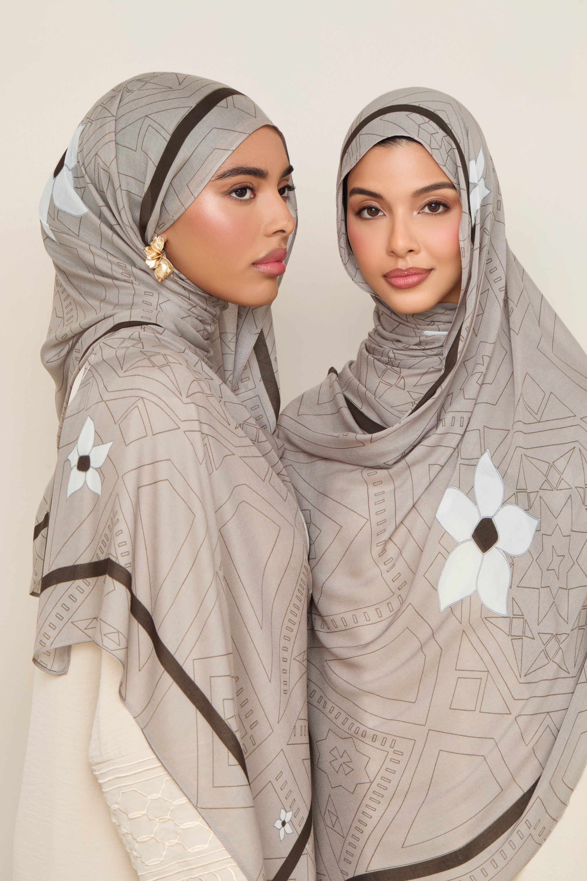 Printed Modal Hijab - Levant Bloom Hijabs Veiled