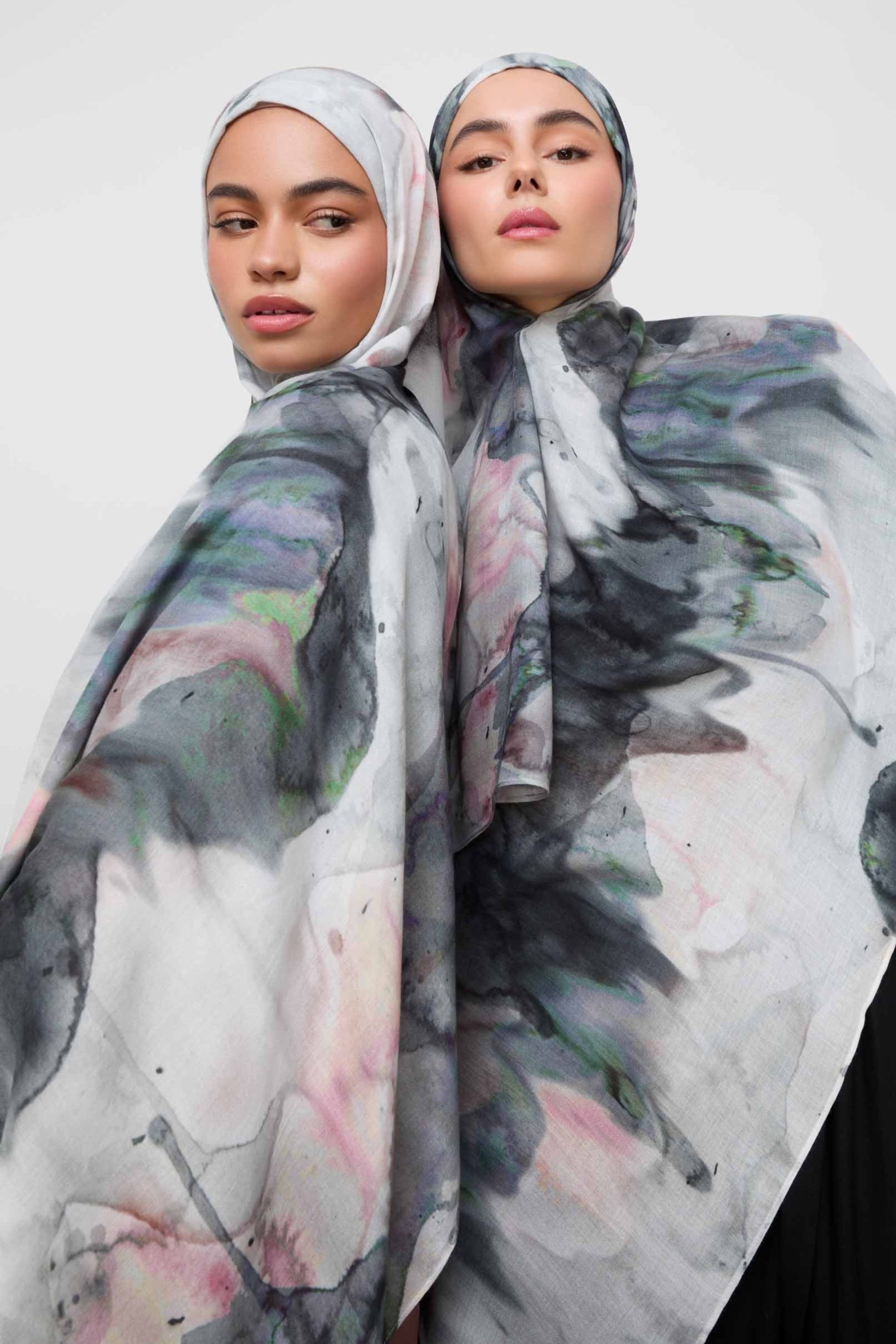 Printed Modal Hijab - Marble Dream Hijabs Veiled