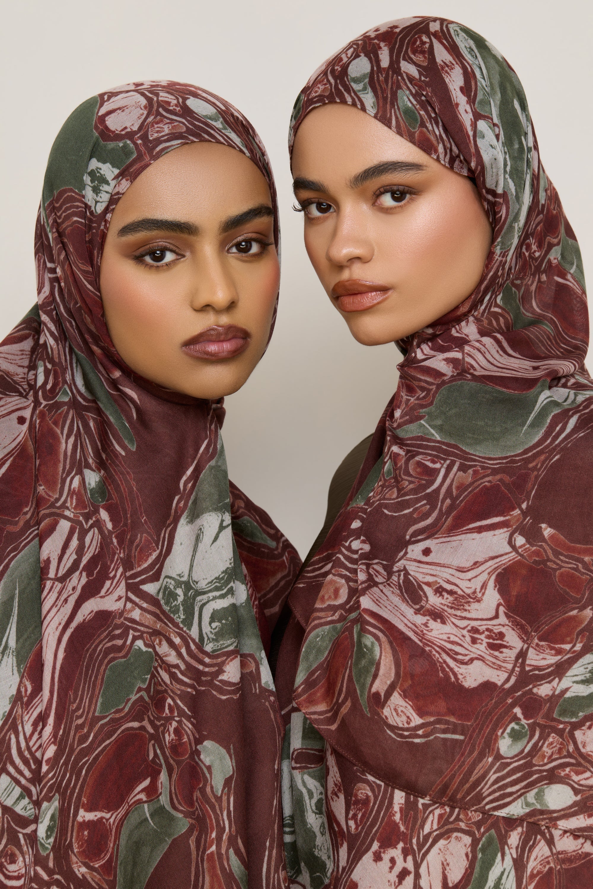 Printed Modal Hijab - Marble Swirl Hijabs Veiled