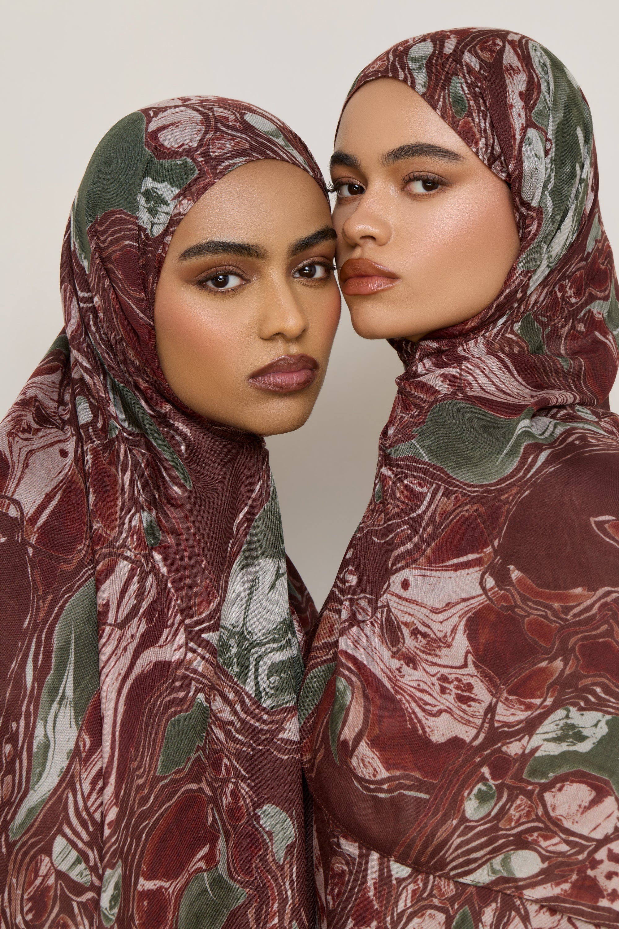 Printed Modal Hijab - Marble Swirl Hijabs Veiled