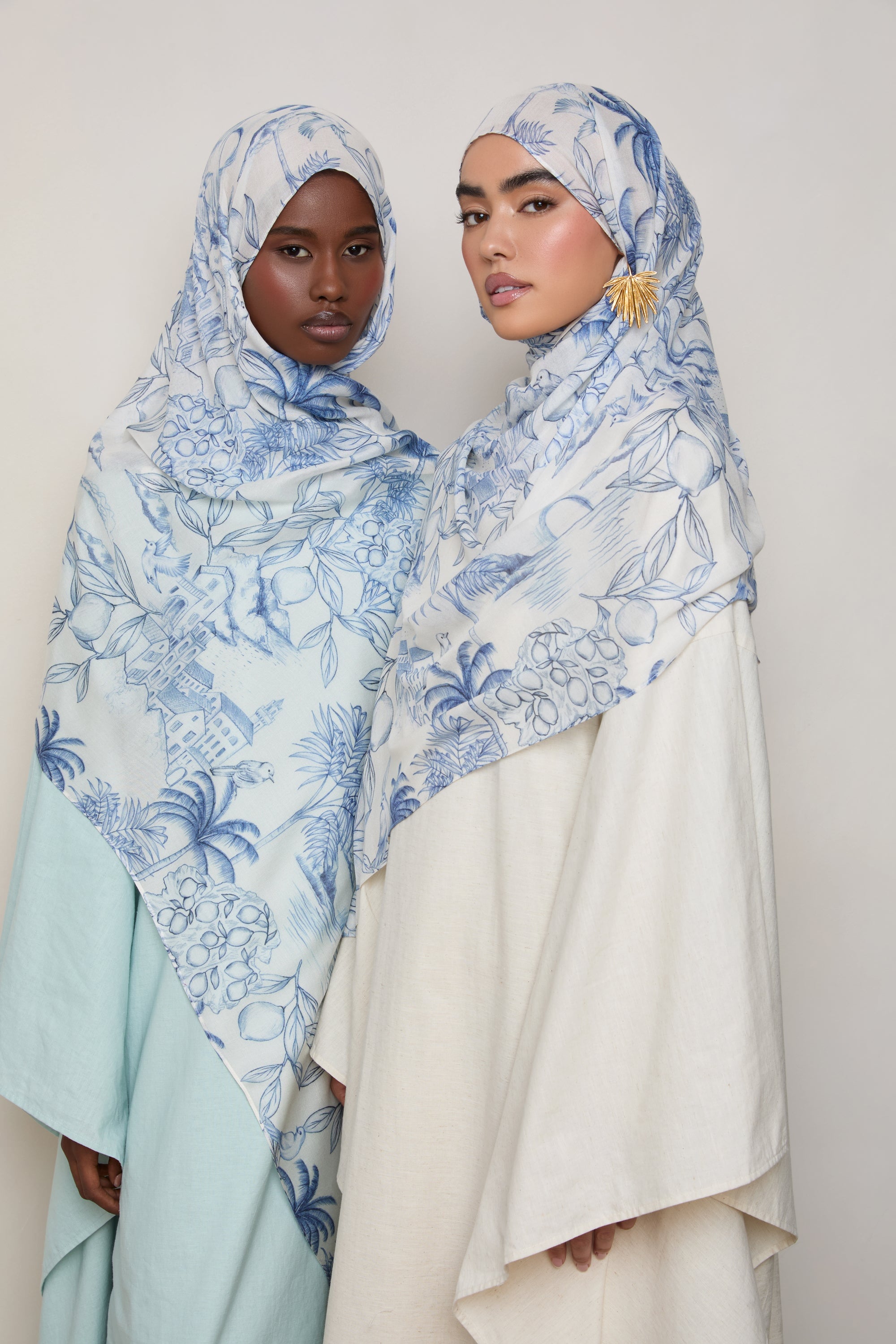 Printed Modal Hijab - Mediterrana Hijabs Veiled