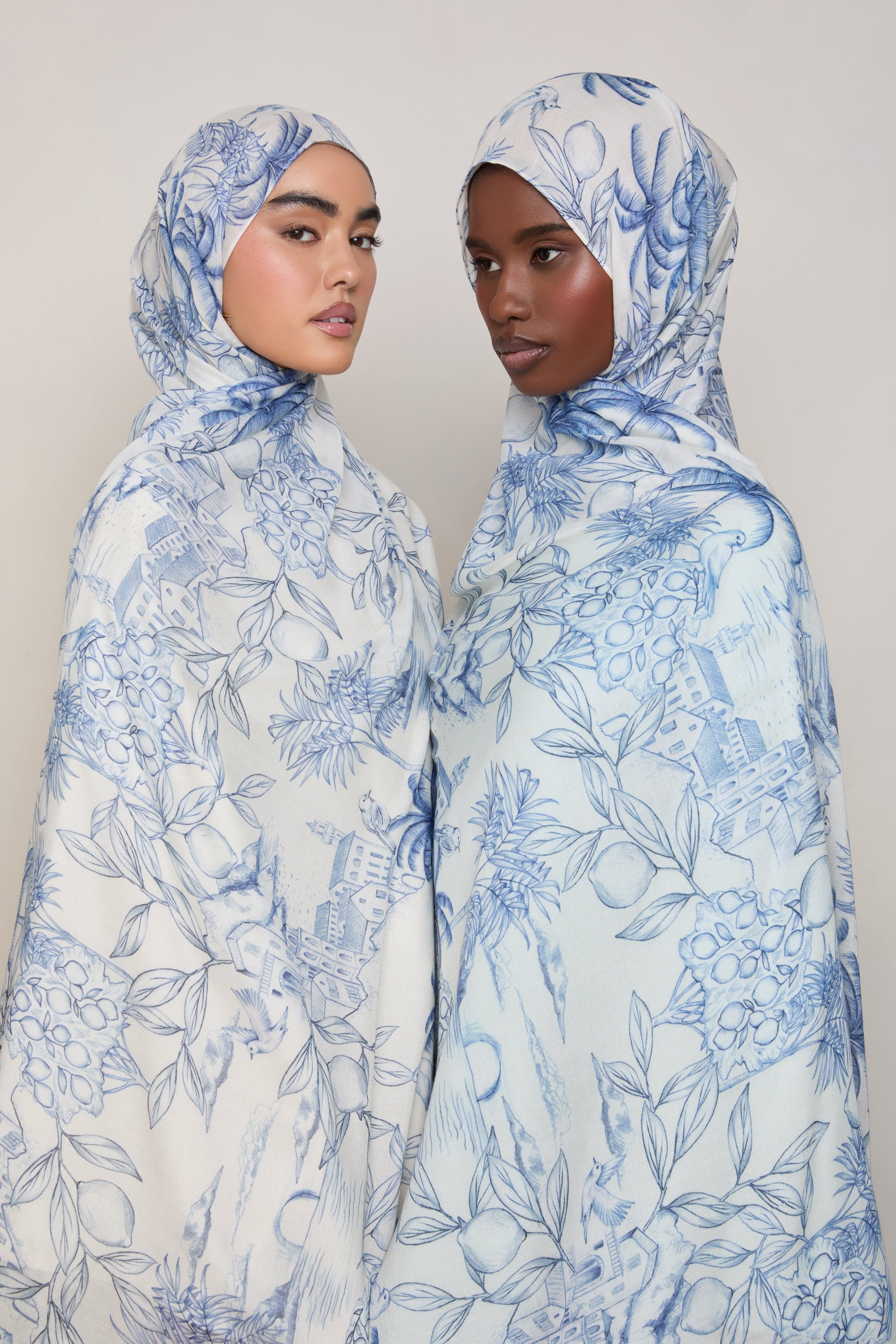 Printed Modal Hijab - Mediterrana Hijabs Veiled