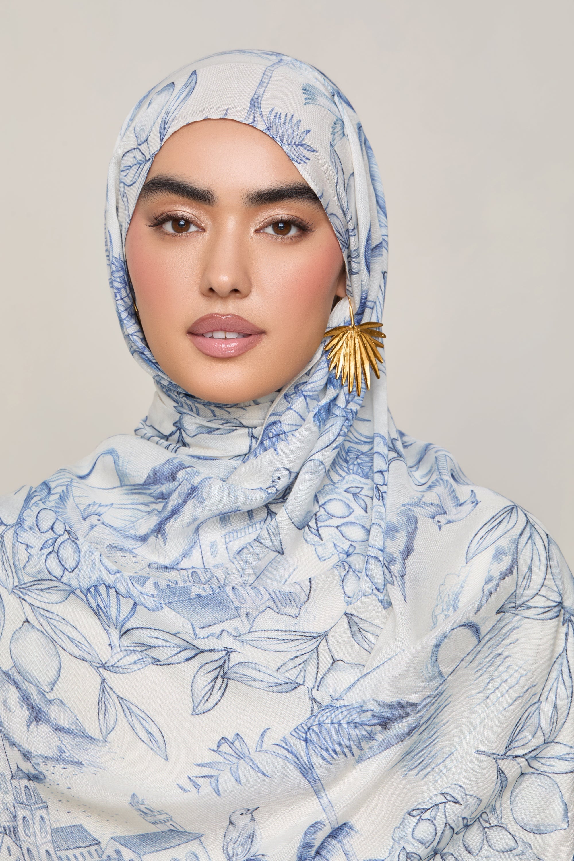 Printed Modal Hijab - Mediterrana Hijabs Veiled