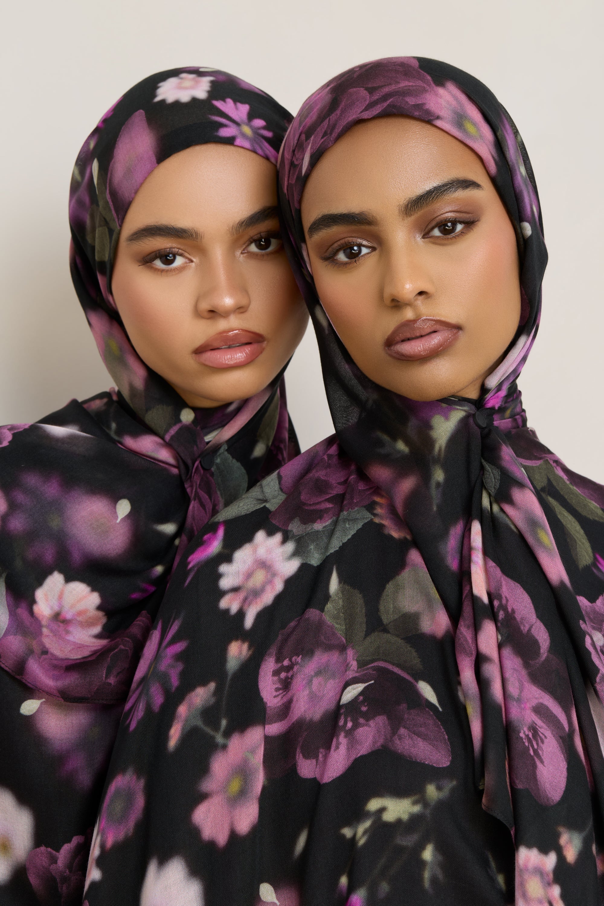 Printed Modal Hijab - Midnight Bouquet Hijabs Veiled