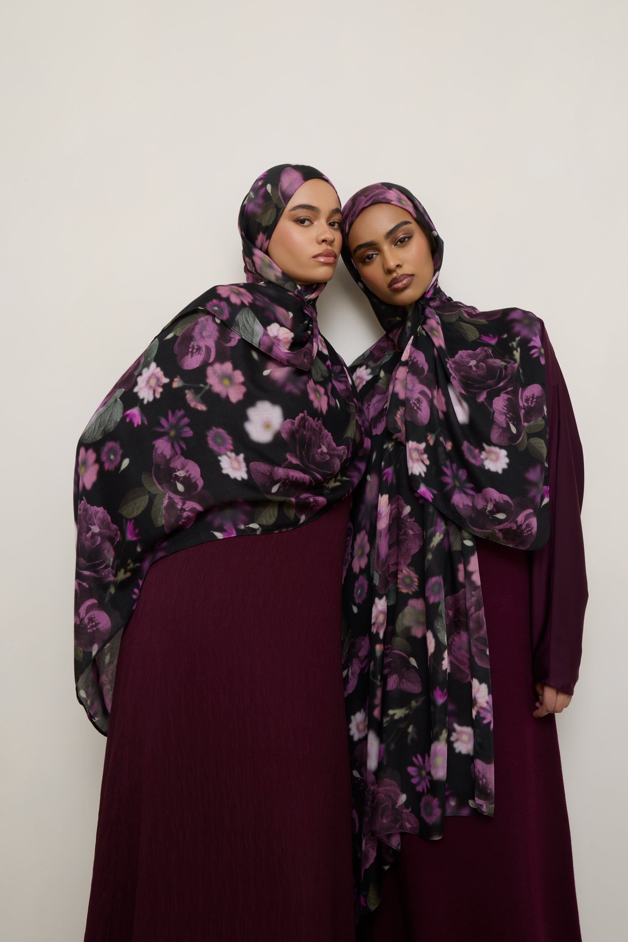 Printed Modal Hijab - Midnight Bouquet Hijabs Veiled