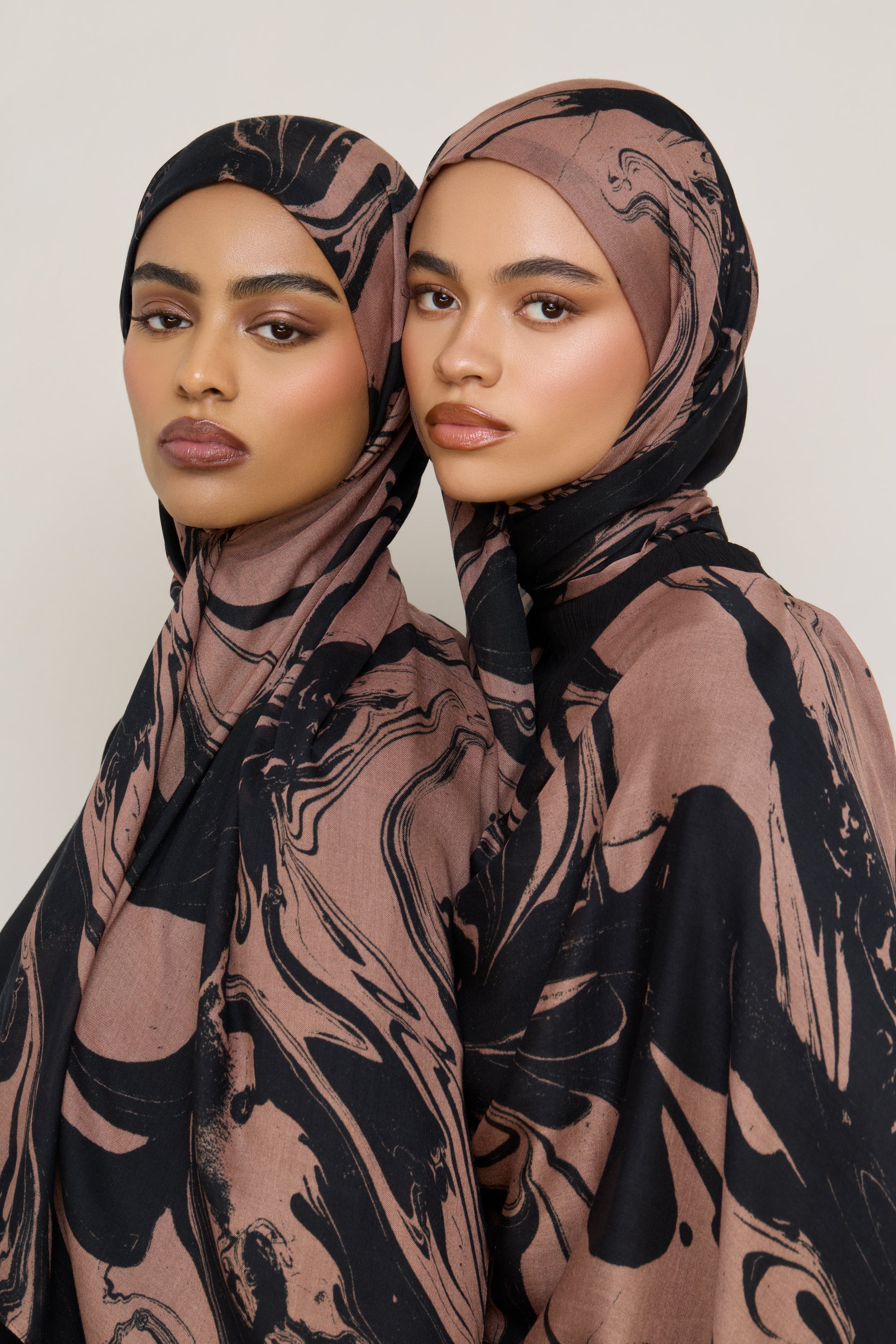 Printed Modal Hijab - Mocha Swirl Hijabs Veiled