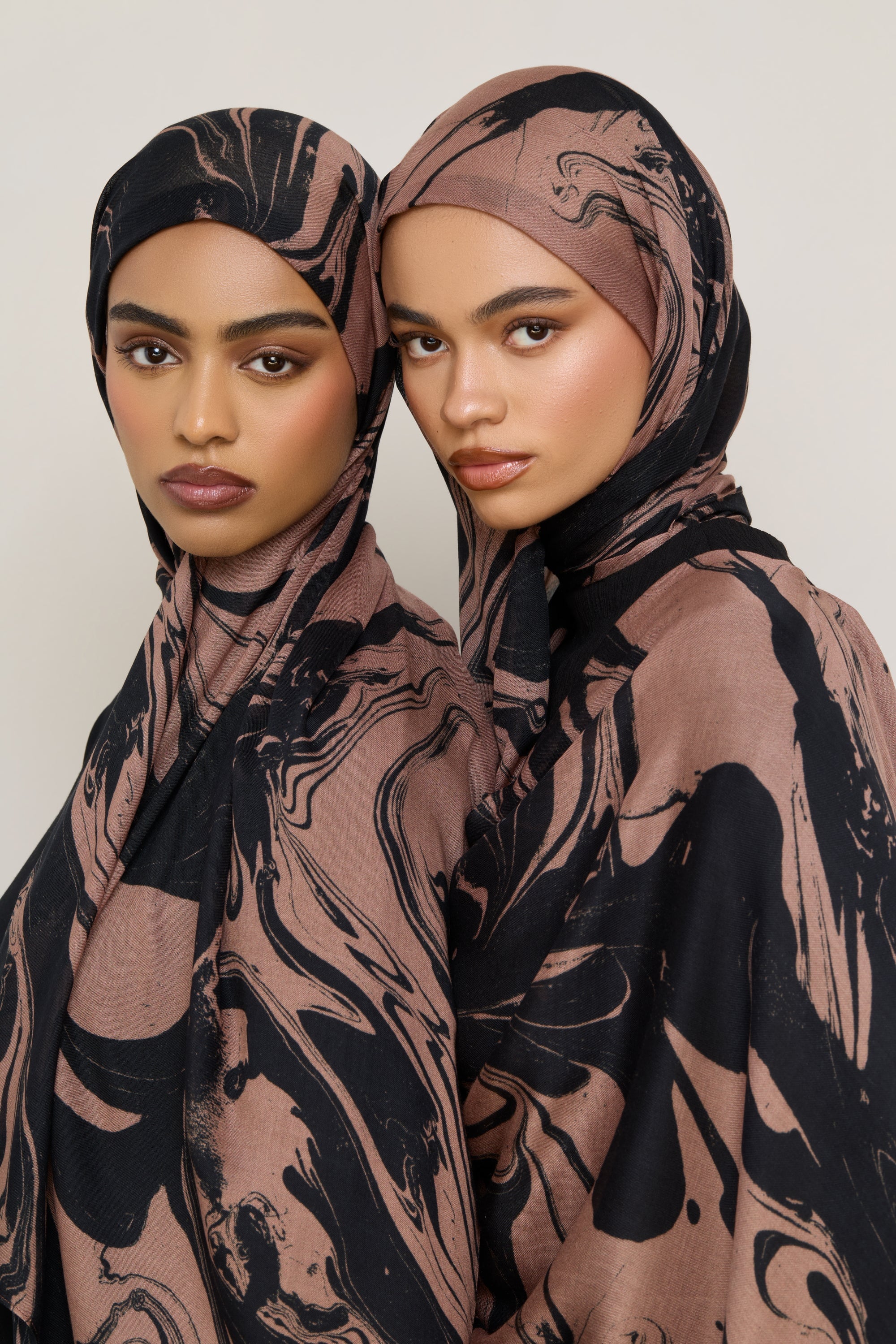 Printed Modal Hijab - Mocha Swirl Hijabs Veiled