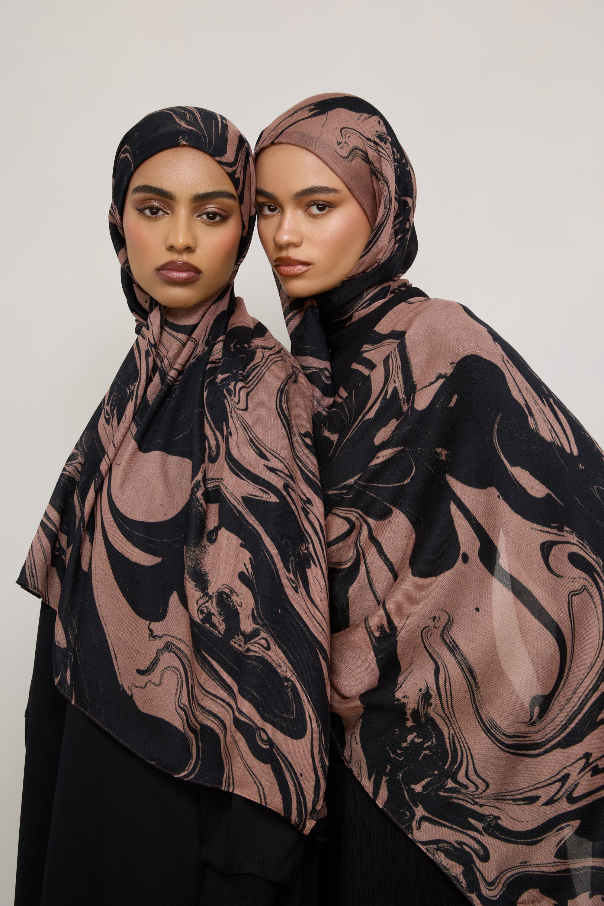 Printed Modal Hijab - Mocha Swirl Hijabs Veiled