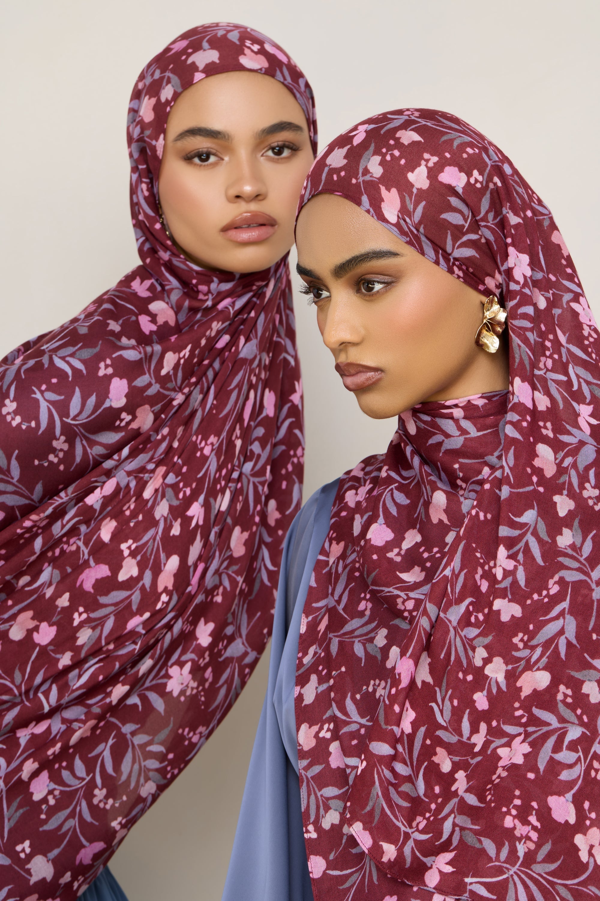 Printed Modal Hijab - Mulberry Bloom Hijabs Veiled