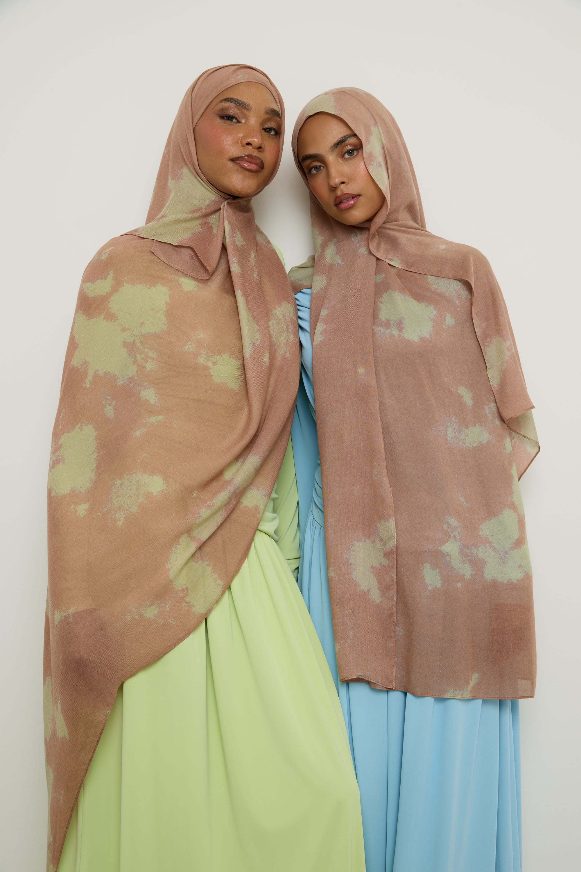 Printed Modal Hijab - Olive Clouds Hijab Veiled