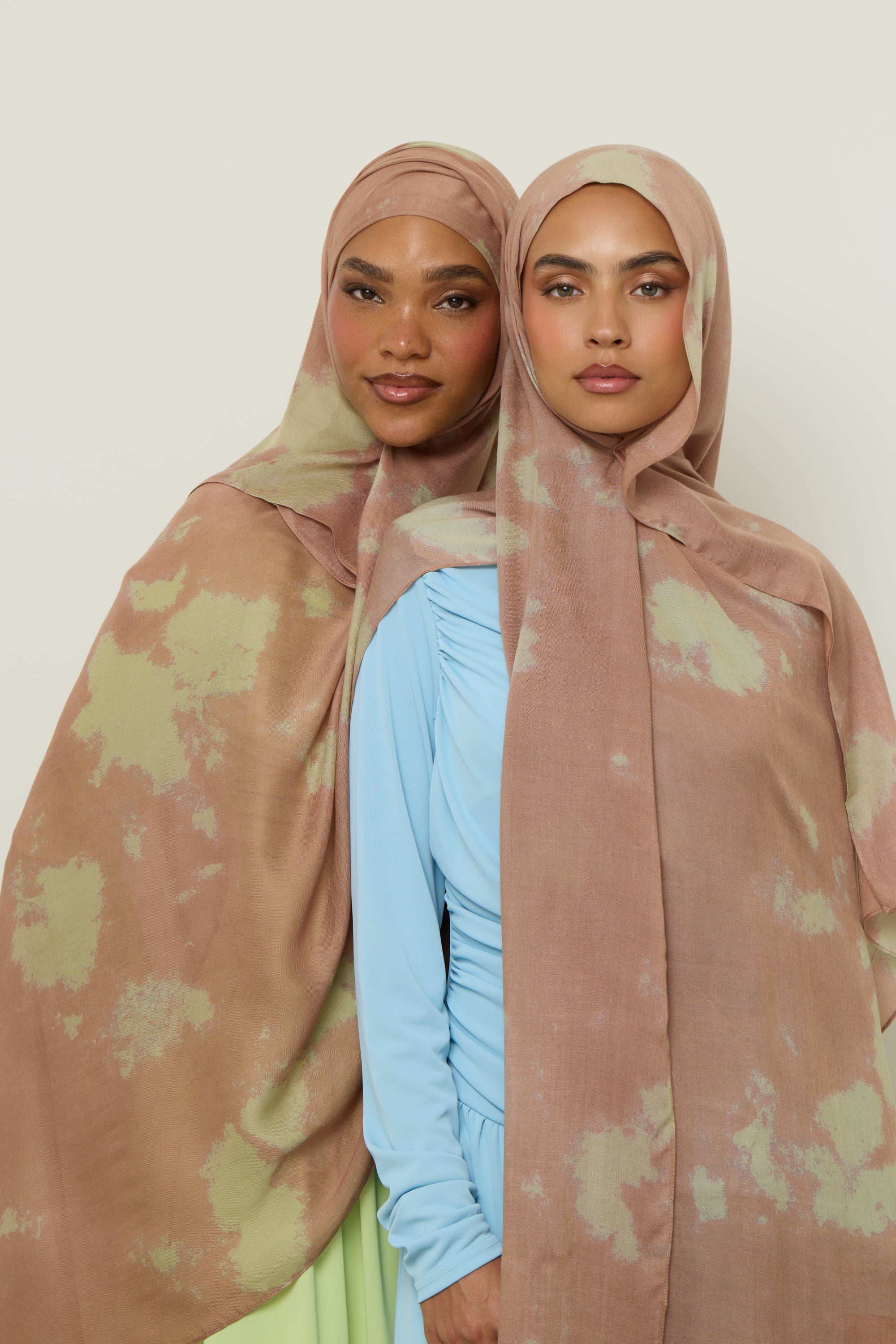 Printed Modal Hijab - Olive Clouds Hijab Veiled