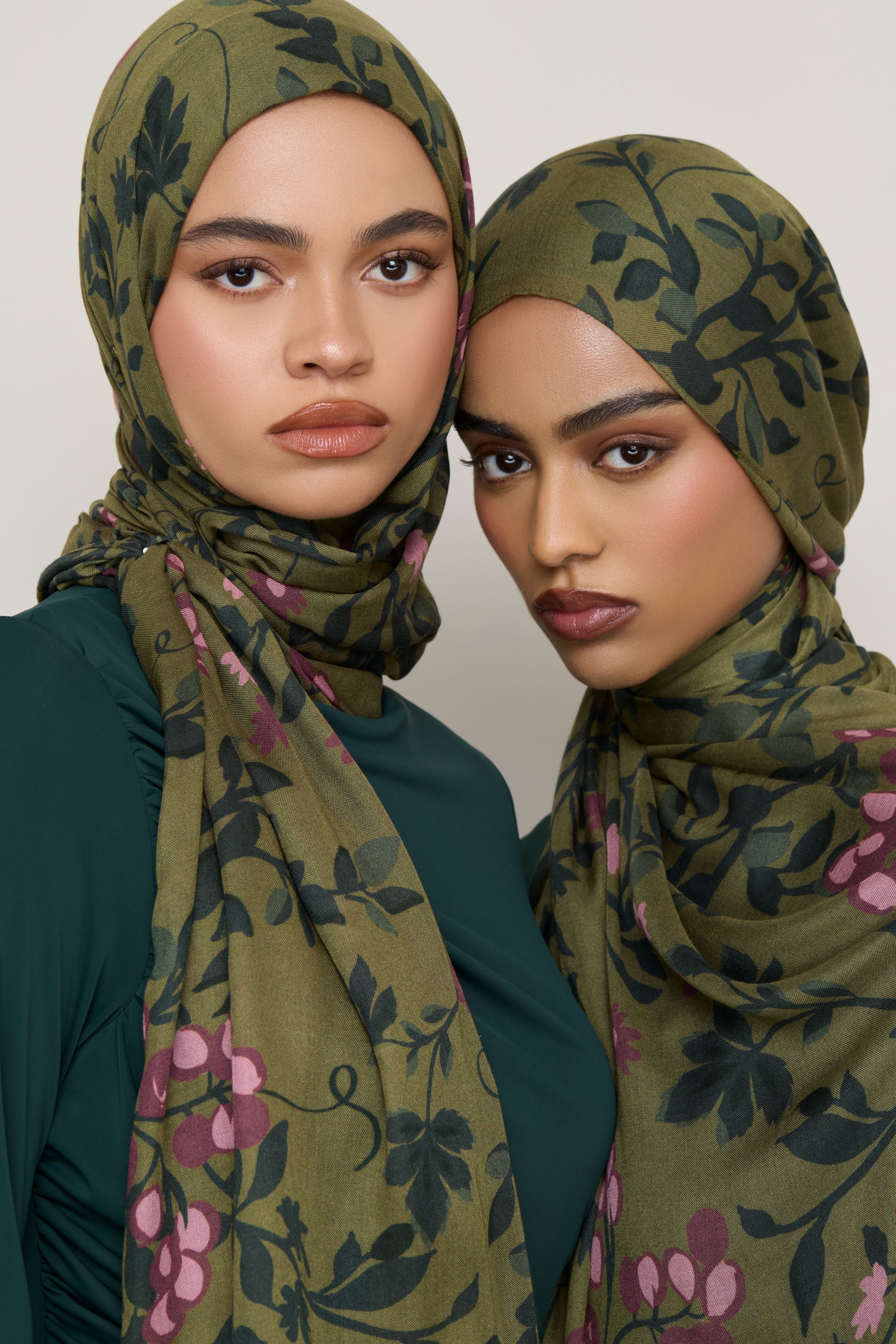 Printed Modal Hijab - Olive Rose Hijabs Veiled
