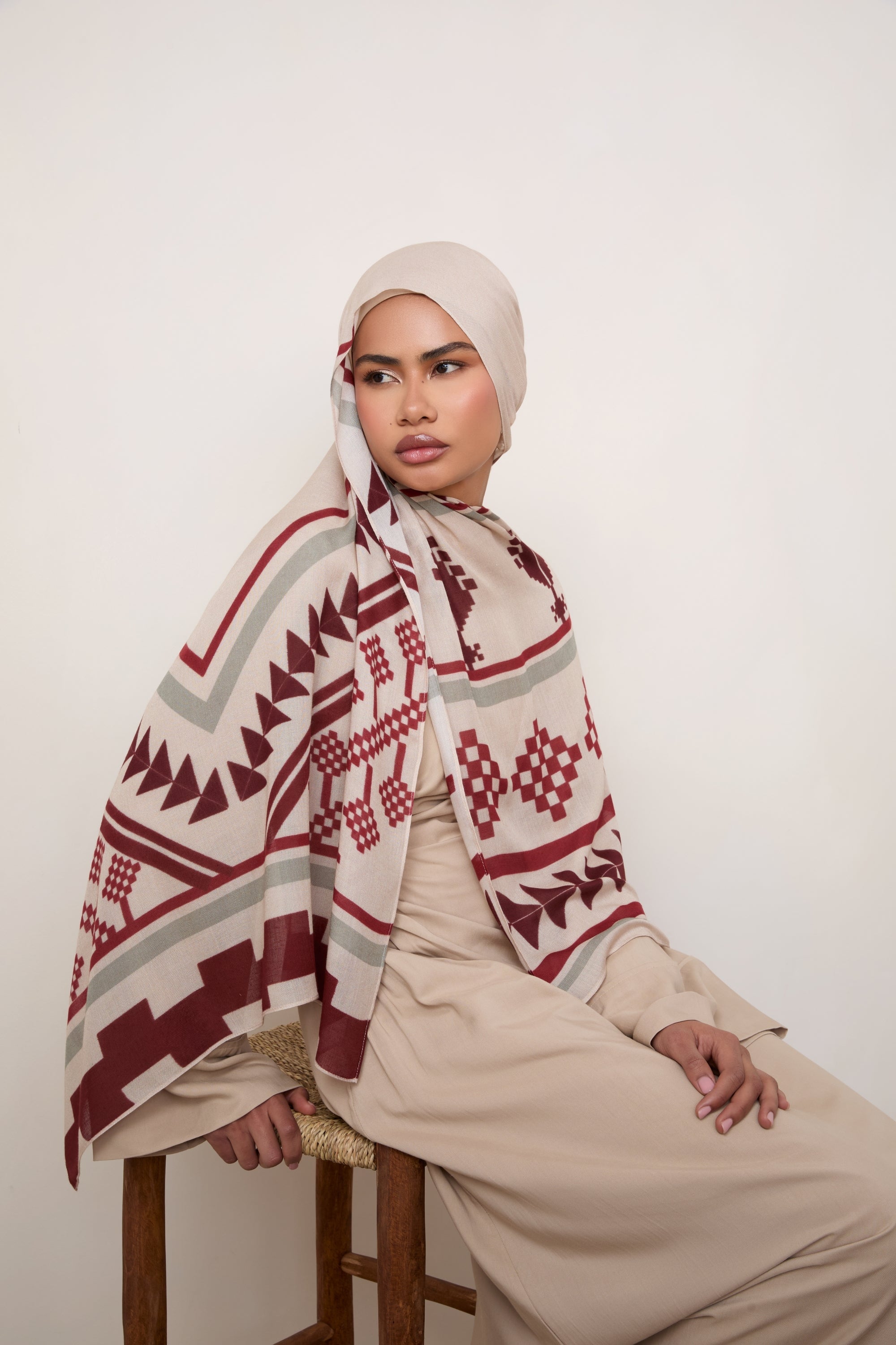Printed Modal Hijab - Palestine Heritage Hijabs Veiled