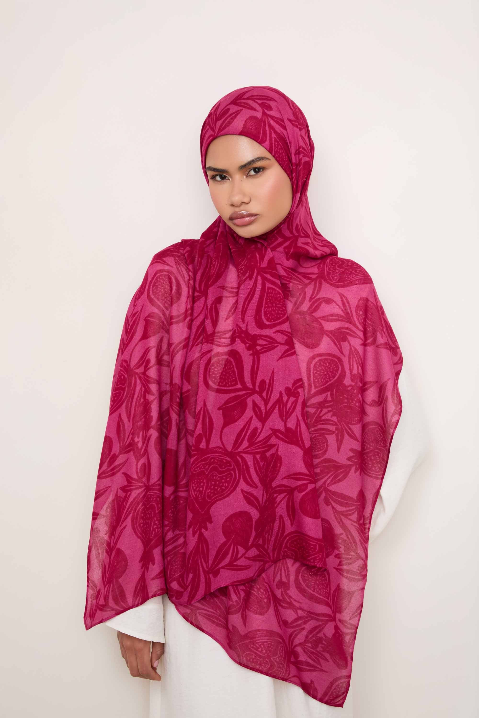 Printed Modal Hijab - Paradise Garden Hijabs Veiled