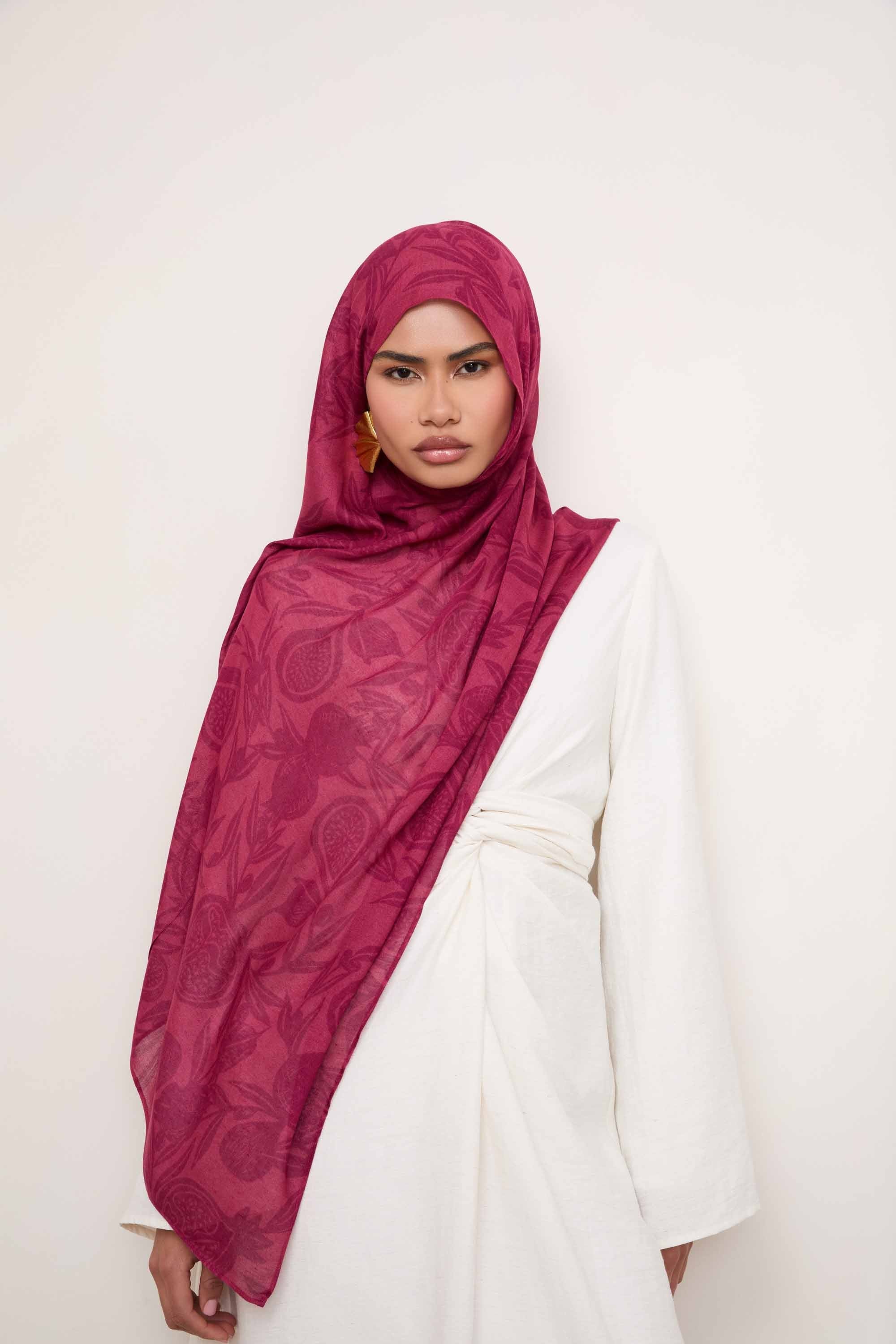 Printed Modal Hijab - Paradise Garden Hijabs Veiled