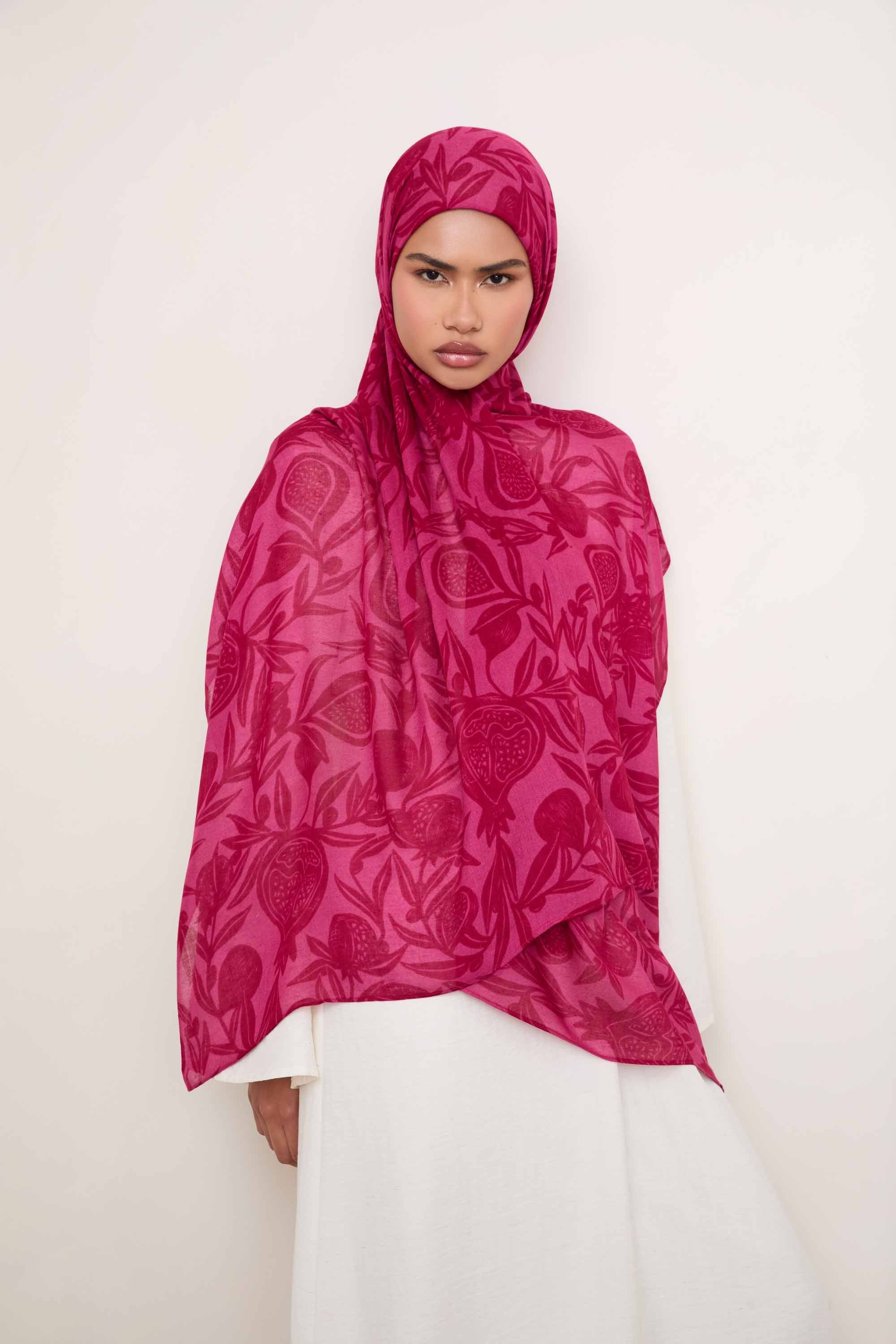 Printed Modal Hijab - Paradise Garden Hijabs Veiled