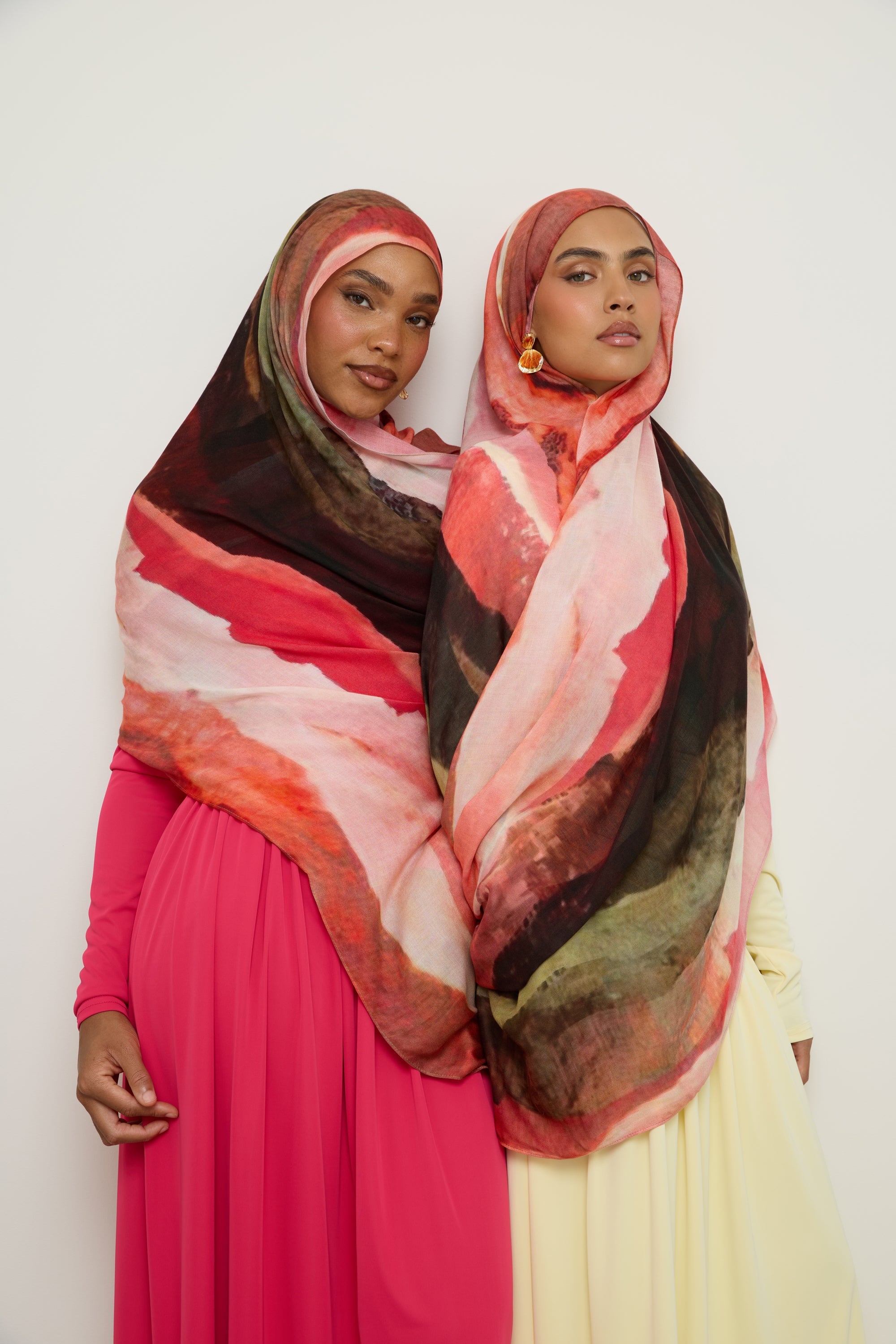 Printed Modal Hijab - Pink Sands Hijab Veiled
