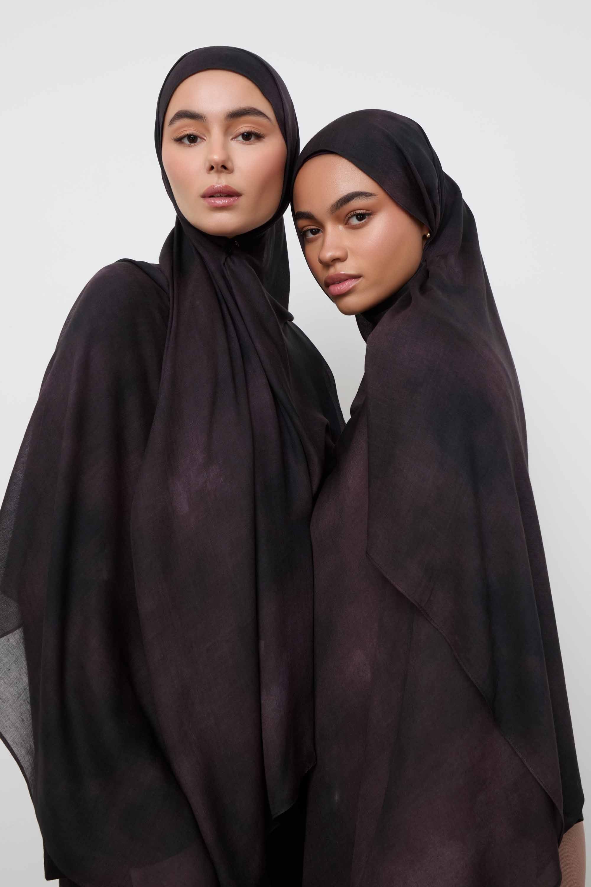 Printed Modal Hijab - Smoky Plum Hijabs Veiled