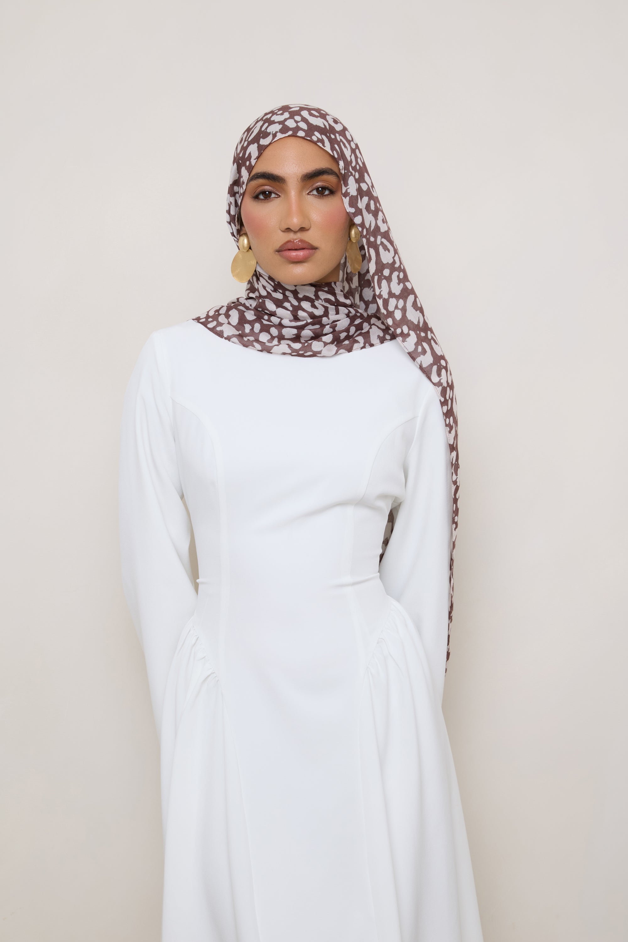 Printed Modal Hijab - Stone Leopard Hijabs Veiled