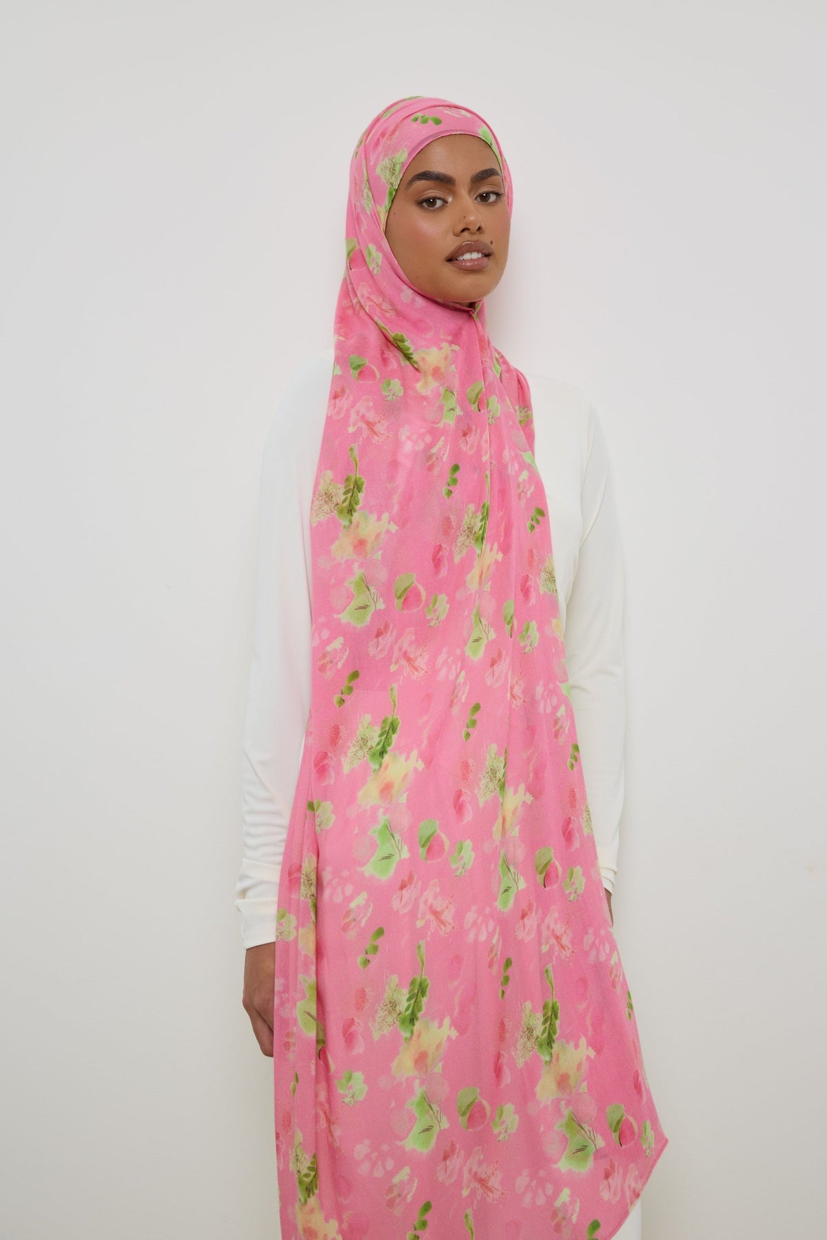 Printed Modal Hijab - Strawberry Pink Hijabs Veiled