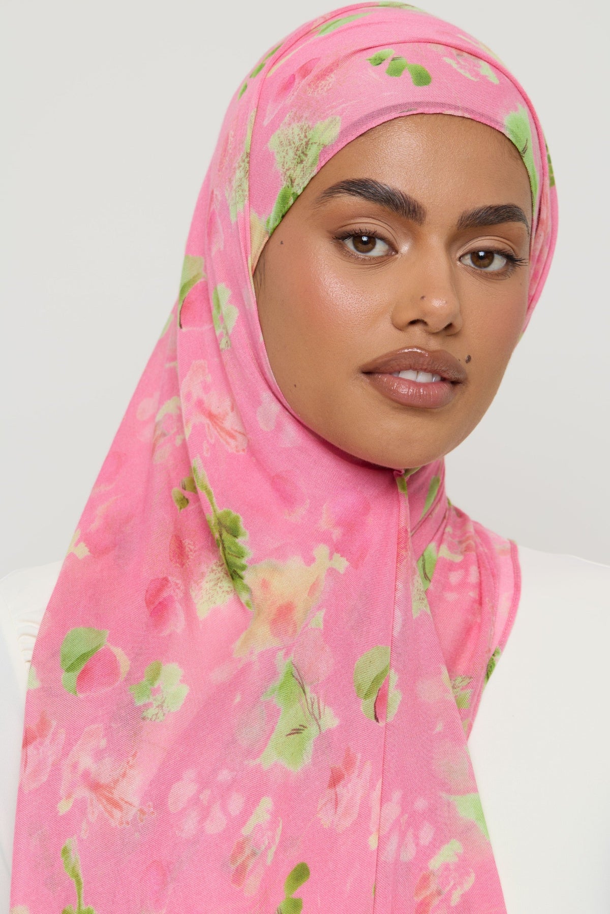 Printed Modal Hijab - Strawberry Pink Hijabs Veiled