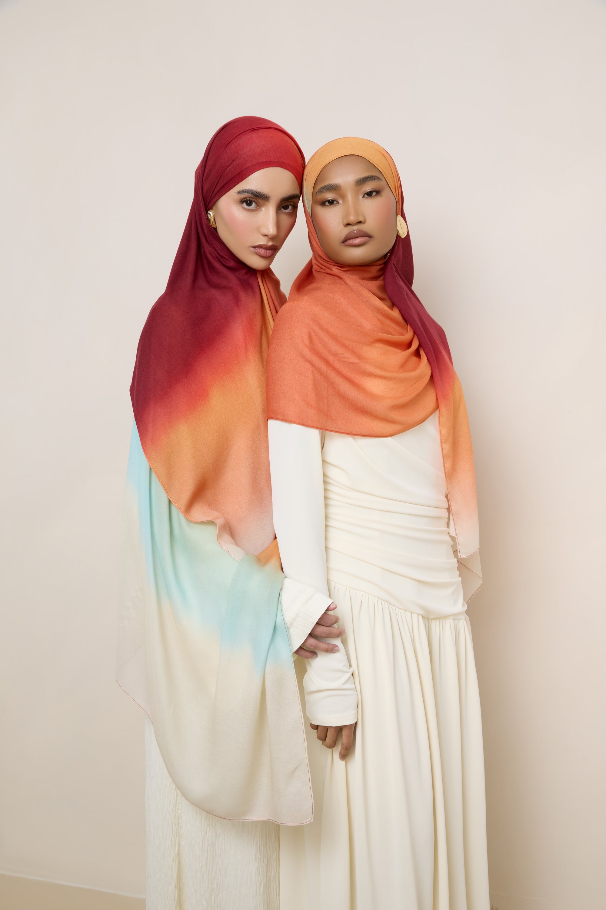 Printed Modal Hijab - Summer Ombre Drip Hijabs Veiled
