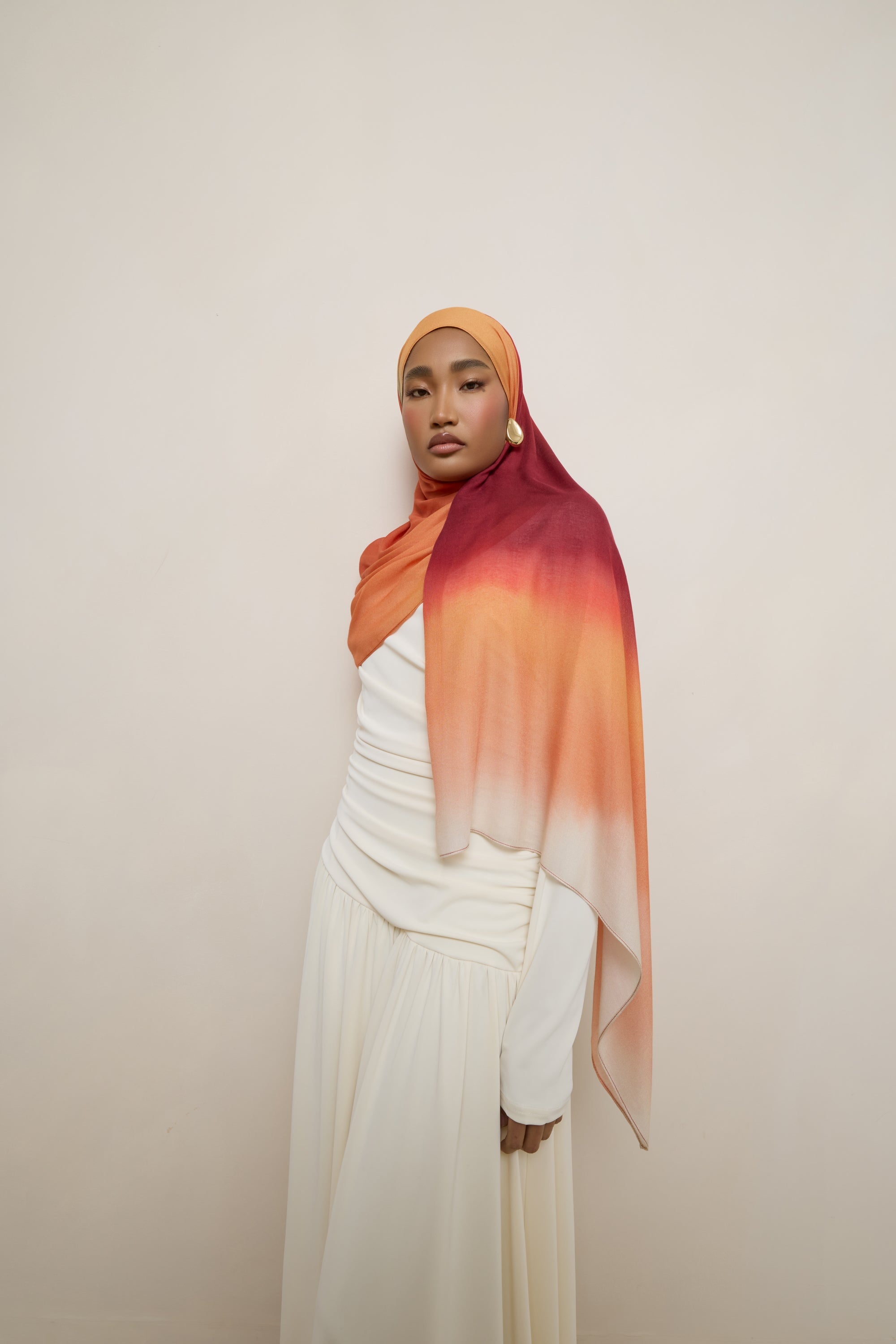 Printed Modal Hijab - Summer Ombre Drip Hijabs Veiled
