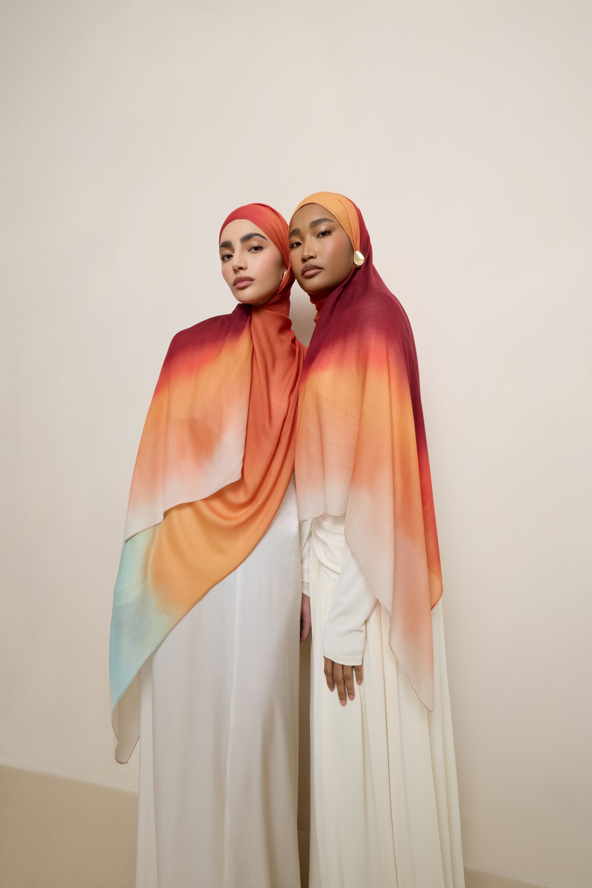 Printed Modal Hijab - Summer Ombre Drip Hijabs Veiled