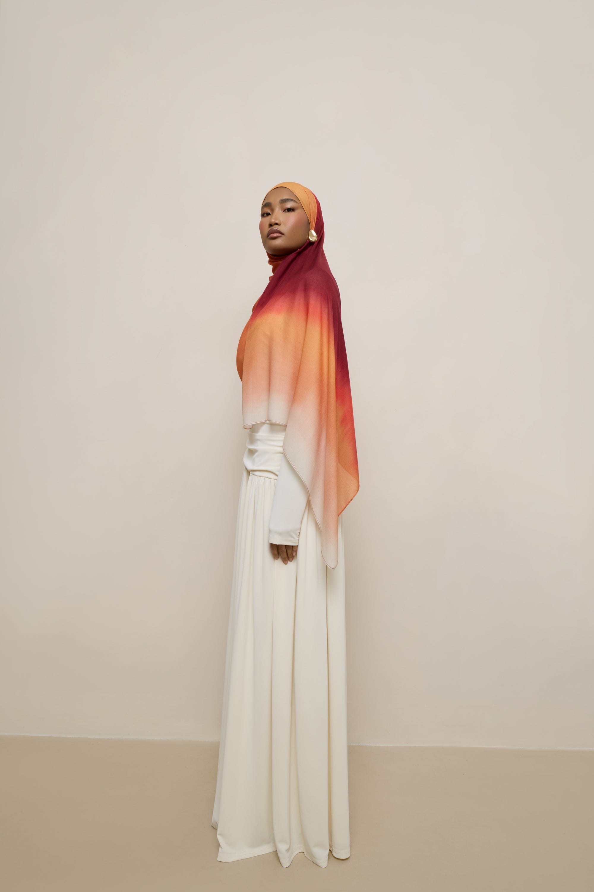 Printed Modal Hijab - Summer Ombre Drip Hijabs Veiled