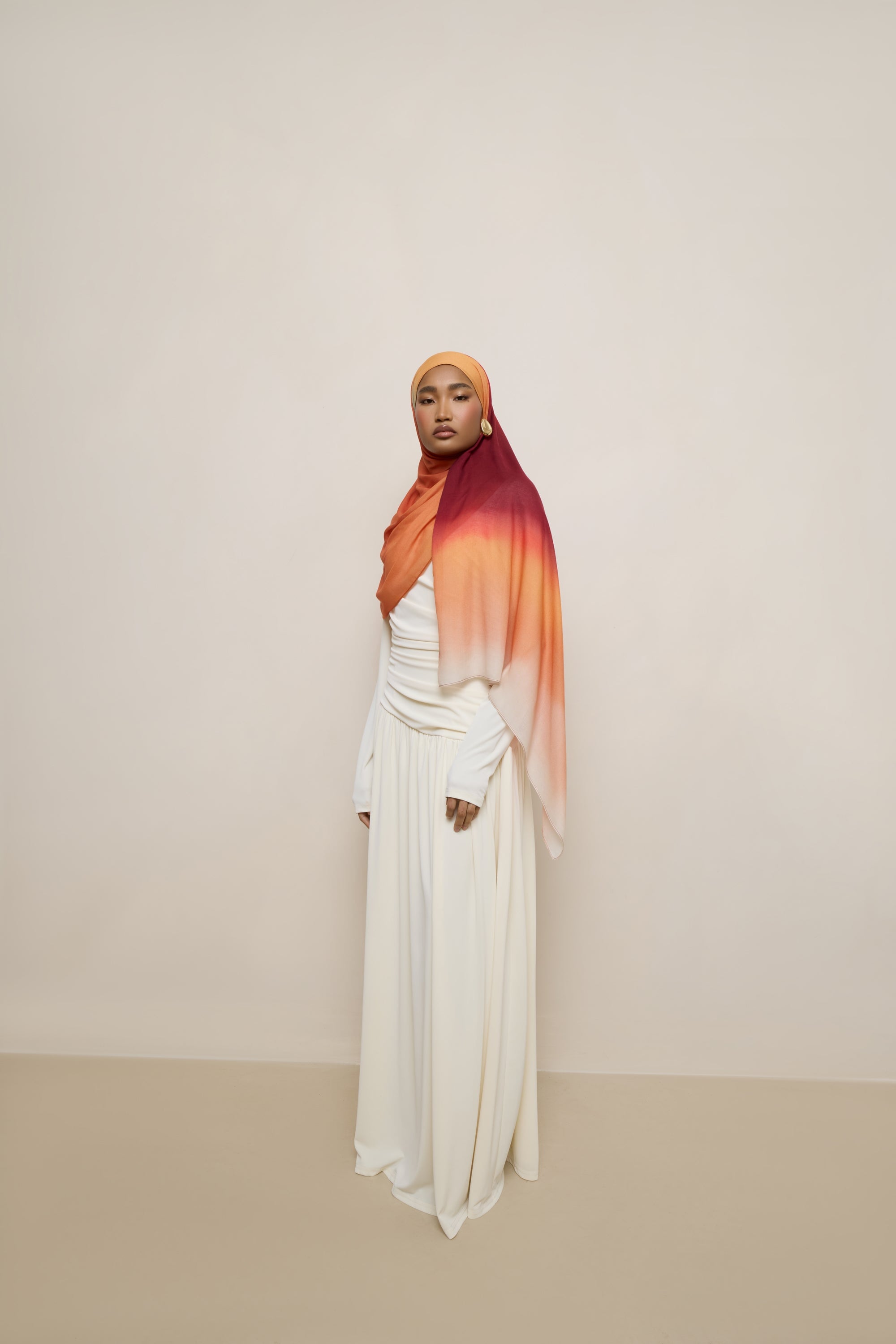 Printed Modal Hijab - Summer Sunset Drip Hijabs Veiled