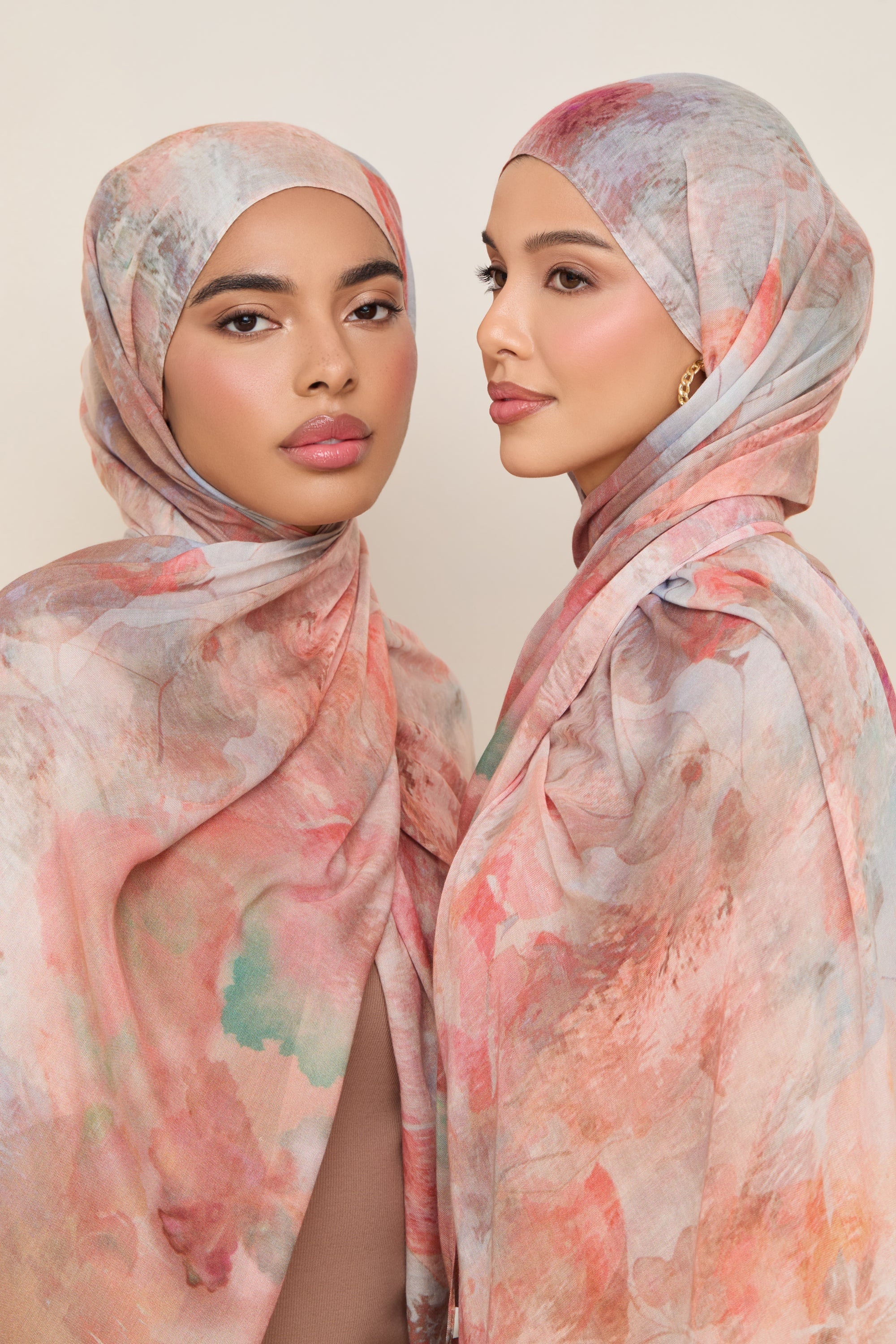 Printed Modal Hijab - Sunset Canvas Hijabs Veiled