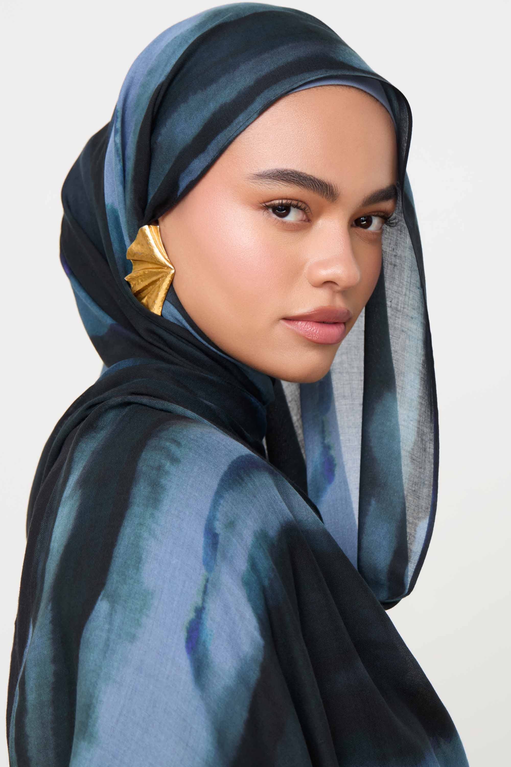 Printed Modal Hijab - Twilight Waves Hijabs Veiled