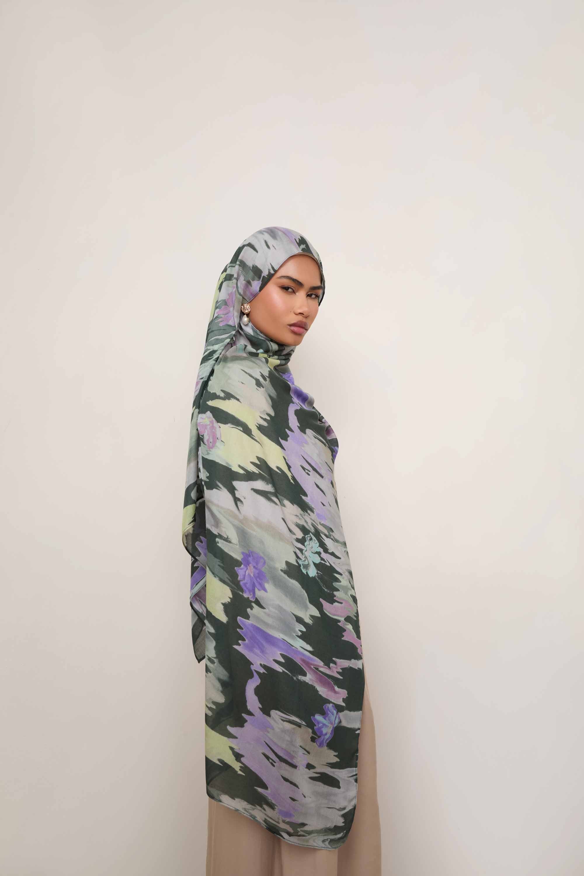 Printed Modal Hijab - Verdant Hijabs Veiled