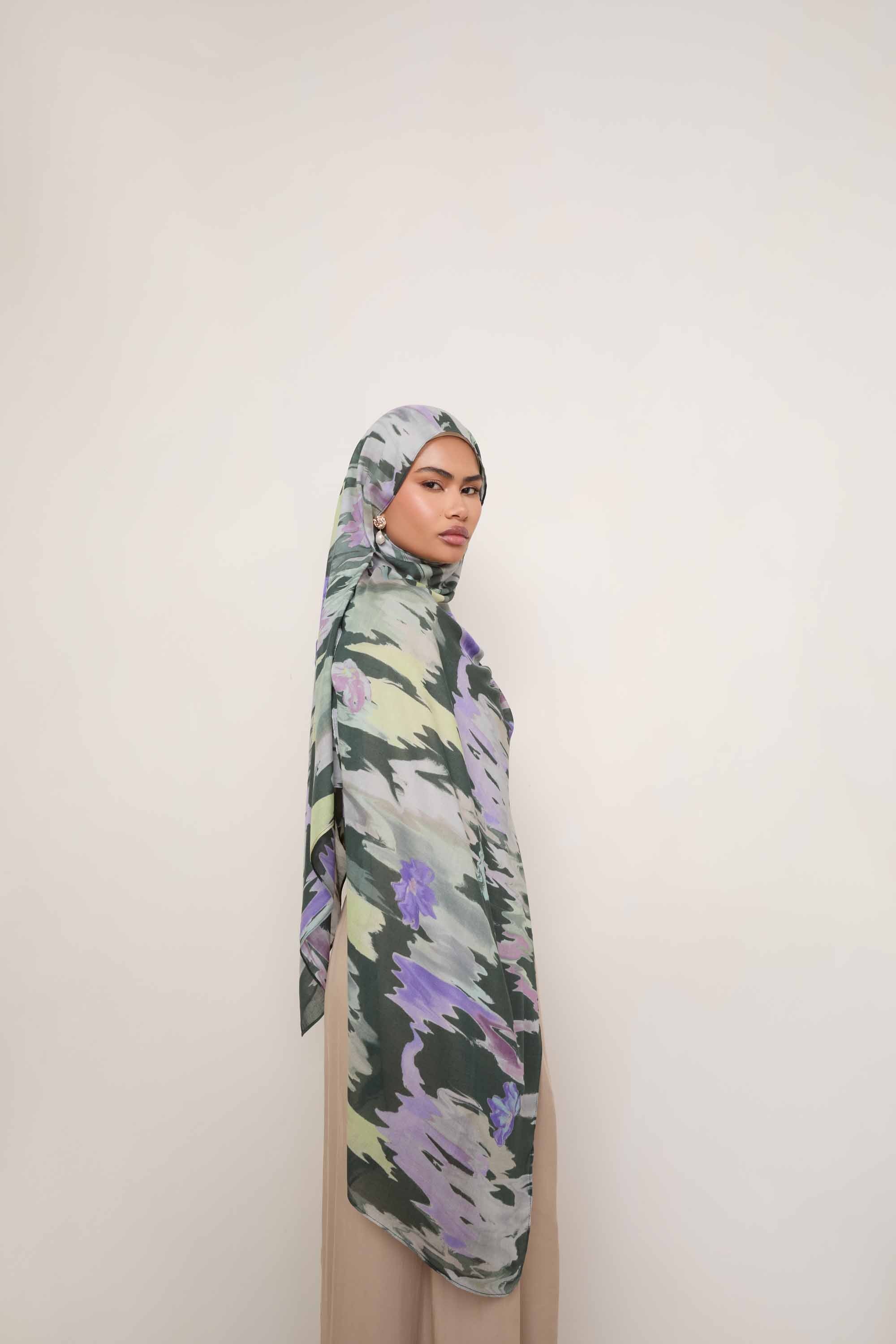 Printed Modal Hijab - Verdant Hijabs Veiled