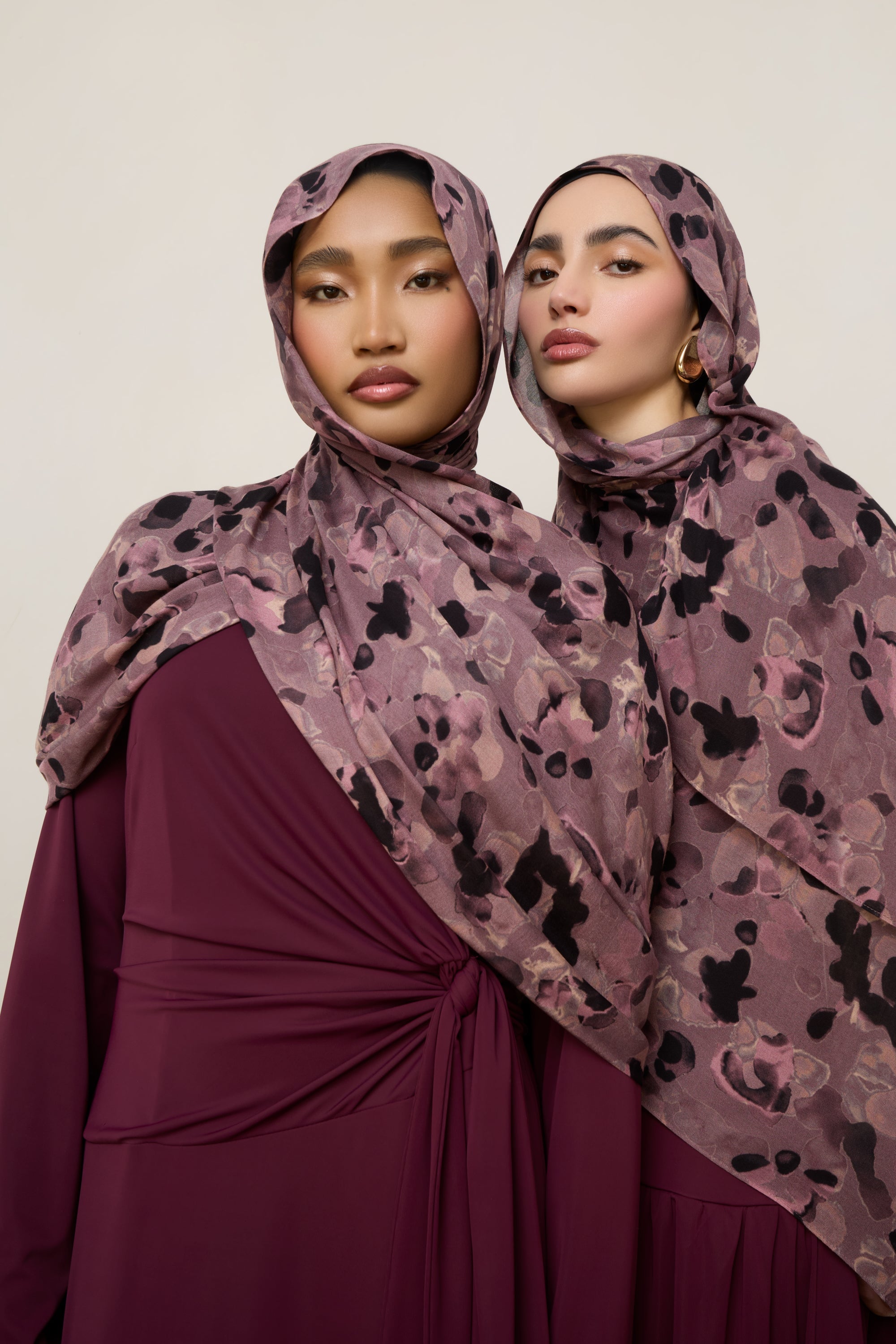 Printed Modal Hijab - Watercolor Bloom Hijabs Veiled