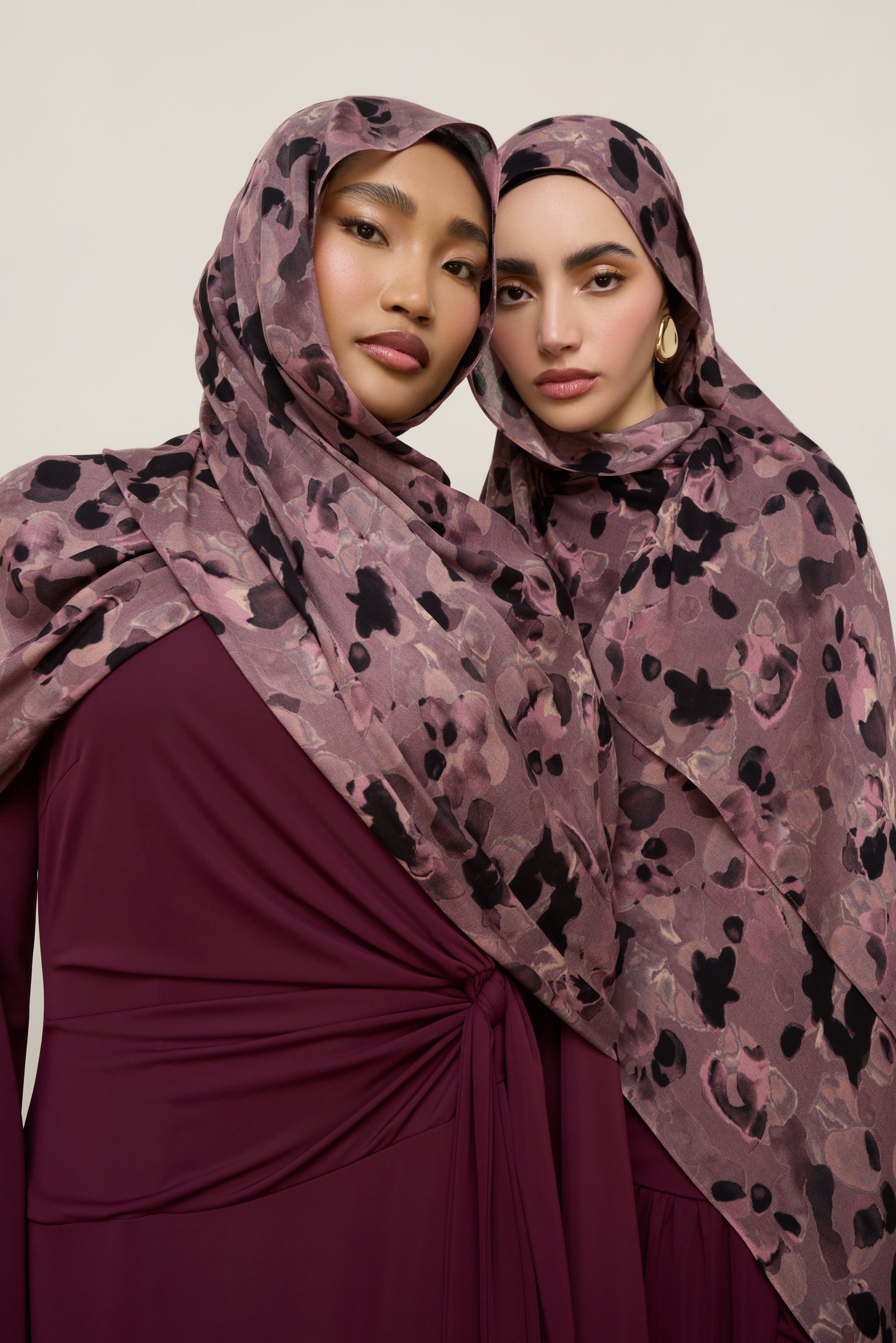 Printed Modal Hijab - Watercolor Bloom Hijabs Veiled