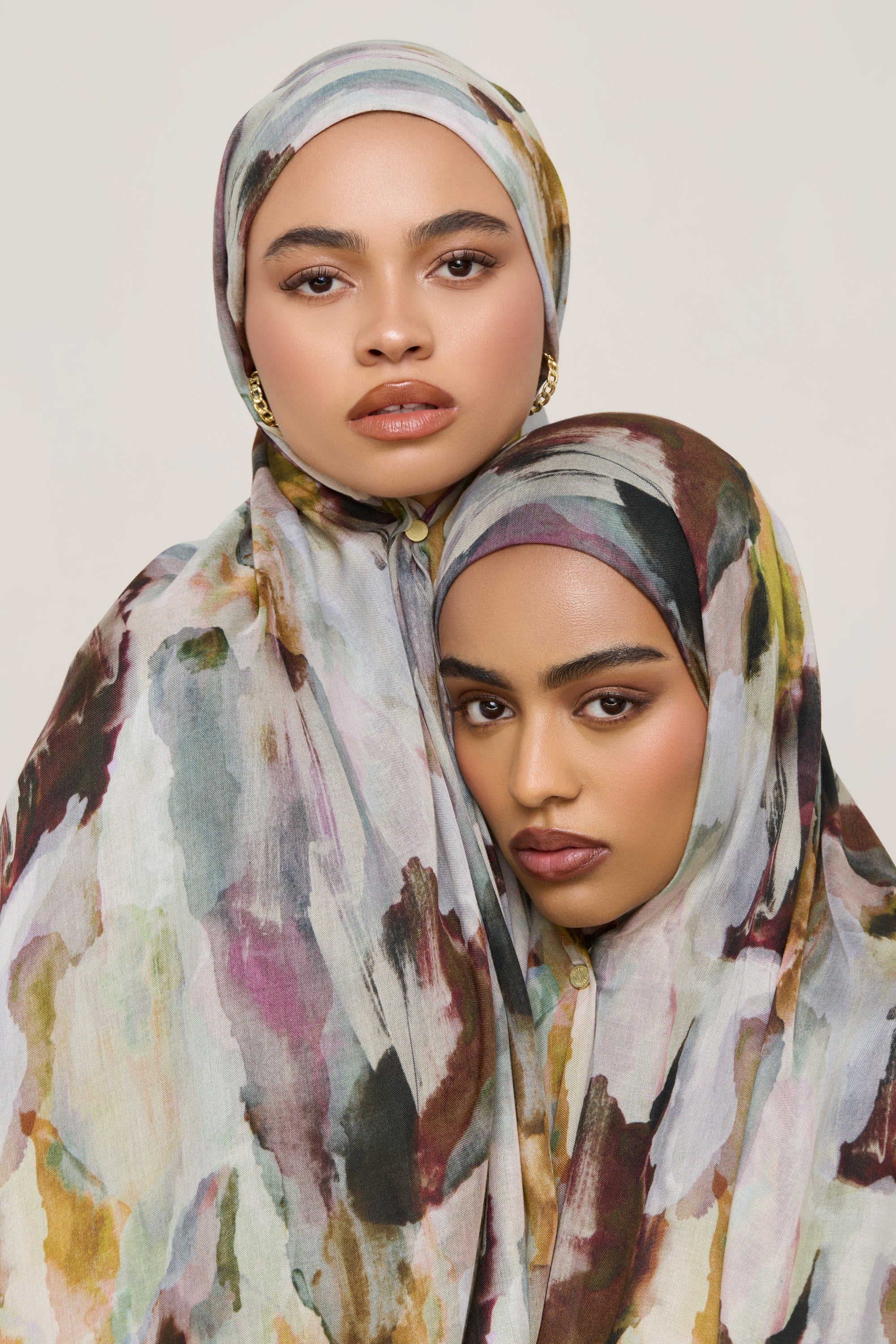 Printed Modal Hijab - Watercolor Oasis Hijabs Veiled