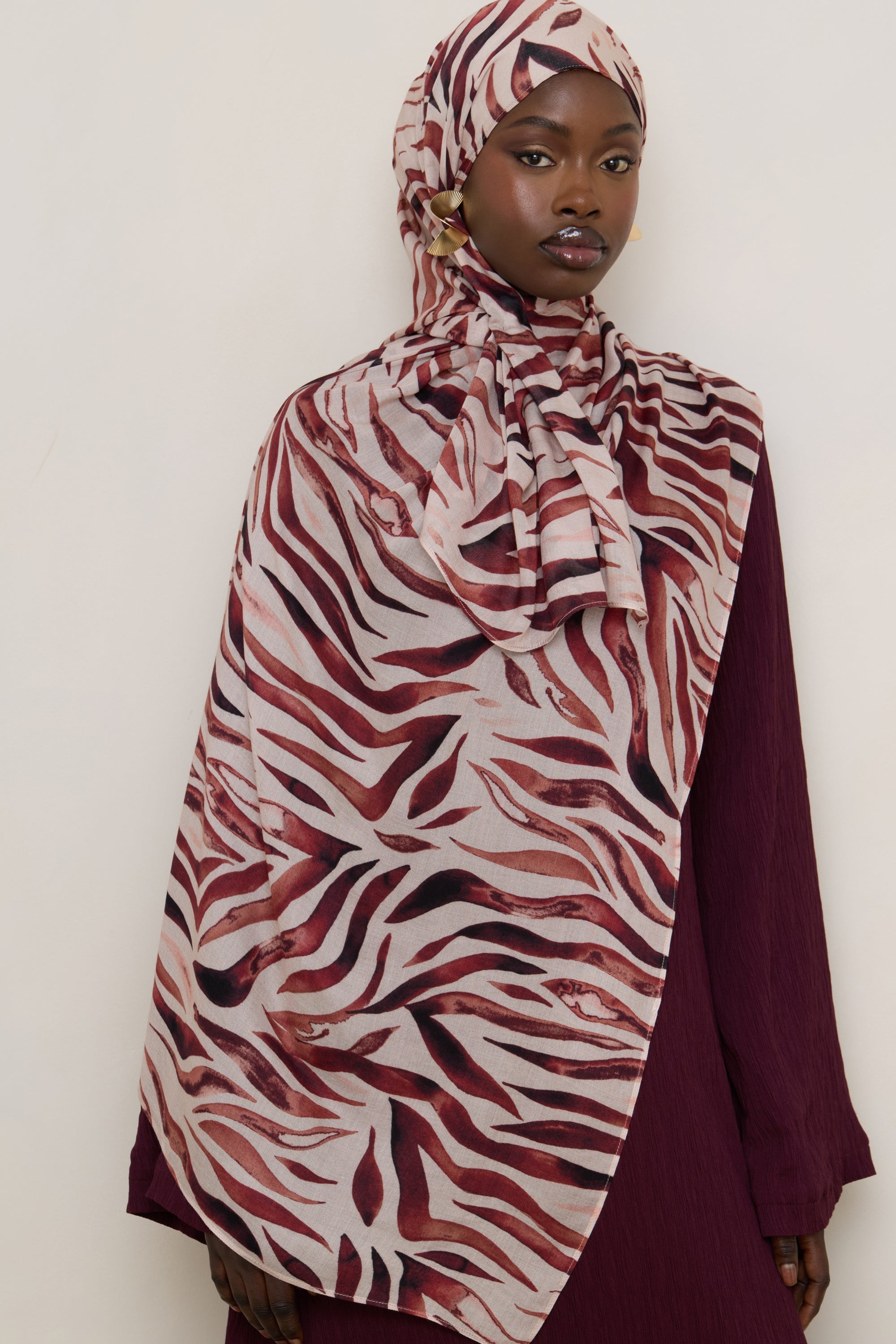 Printed Modal Hijab - Zebra Stripes Hijabs Veiled