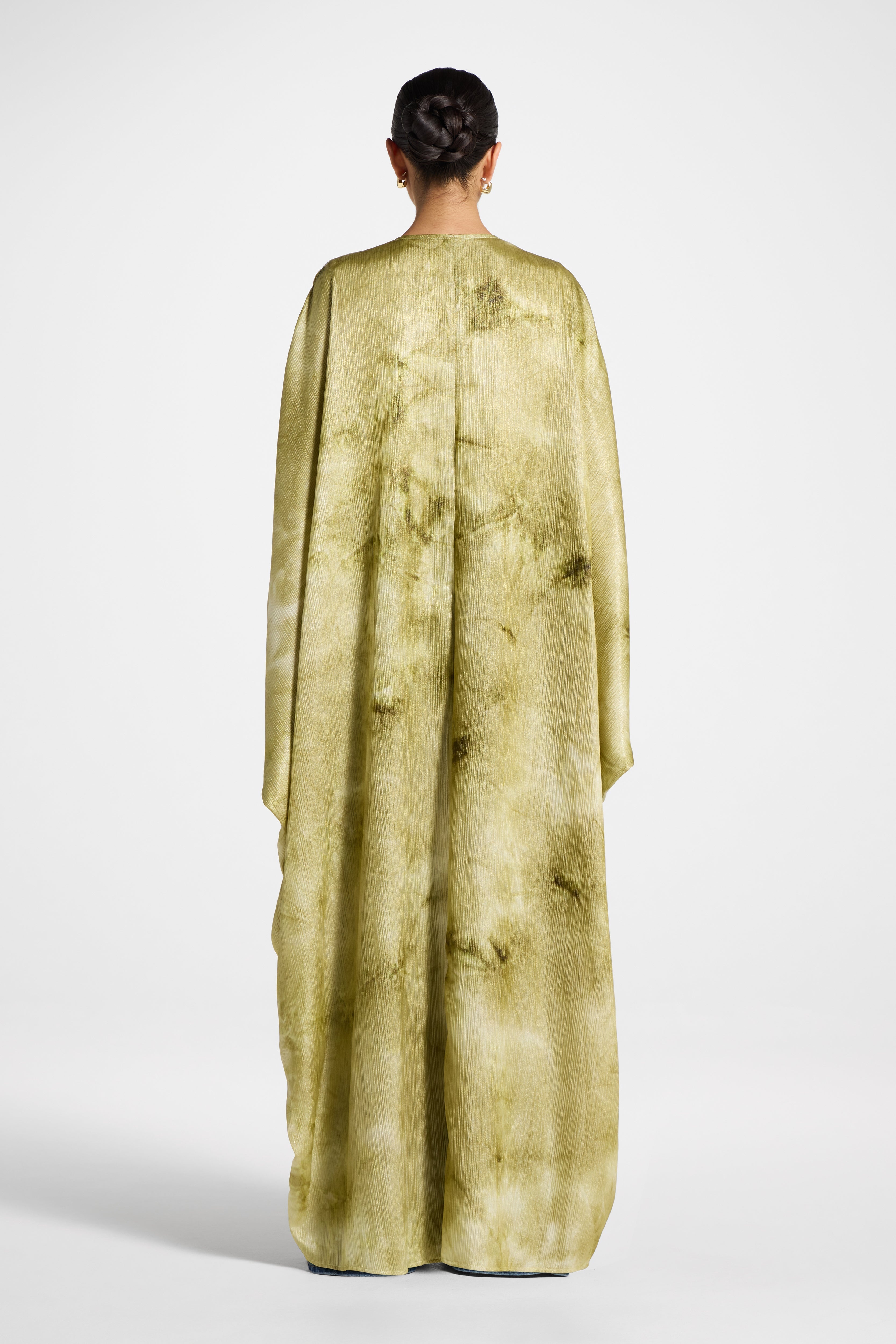 Printed Open Abaya - Sage Abayas Veiled
