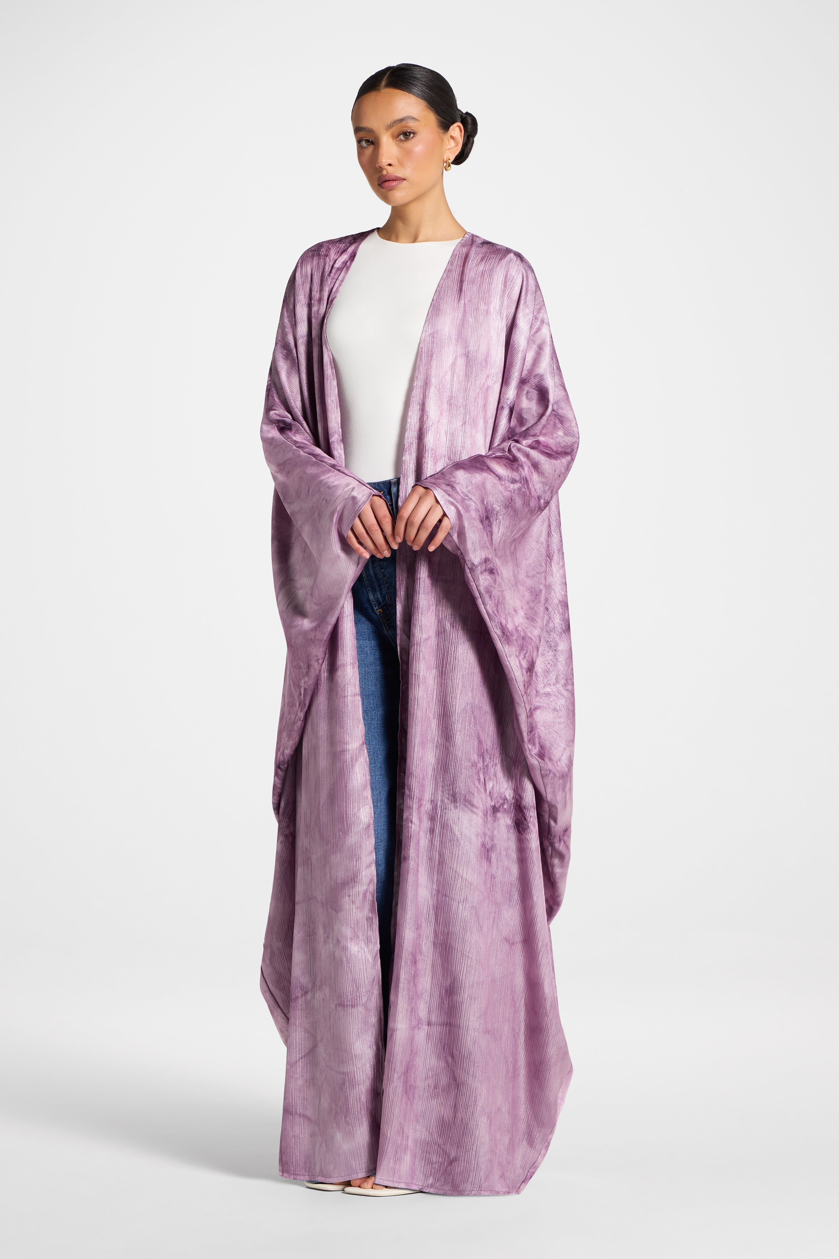 Printed Open Abaya - Taro Abayas Veiled