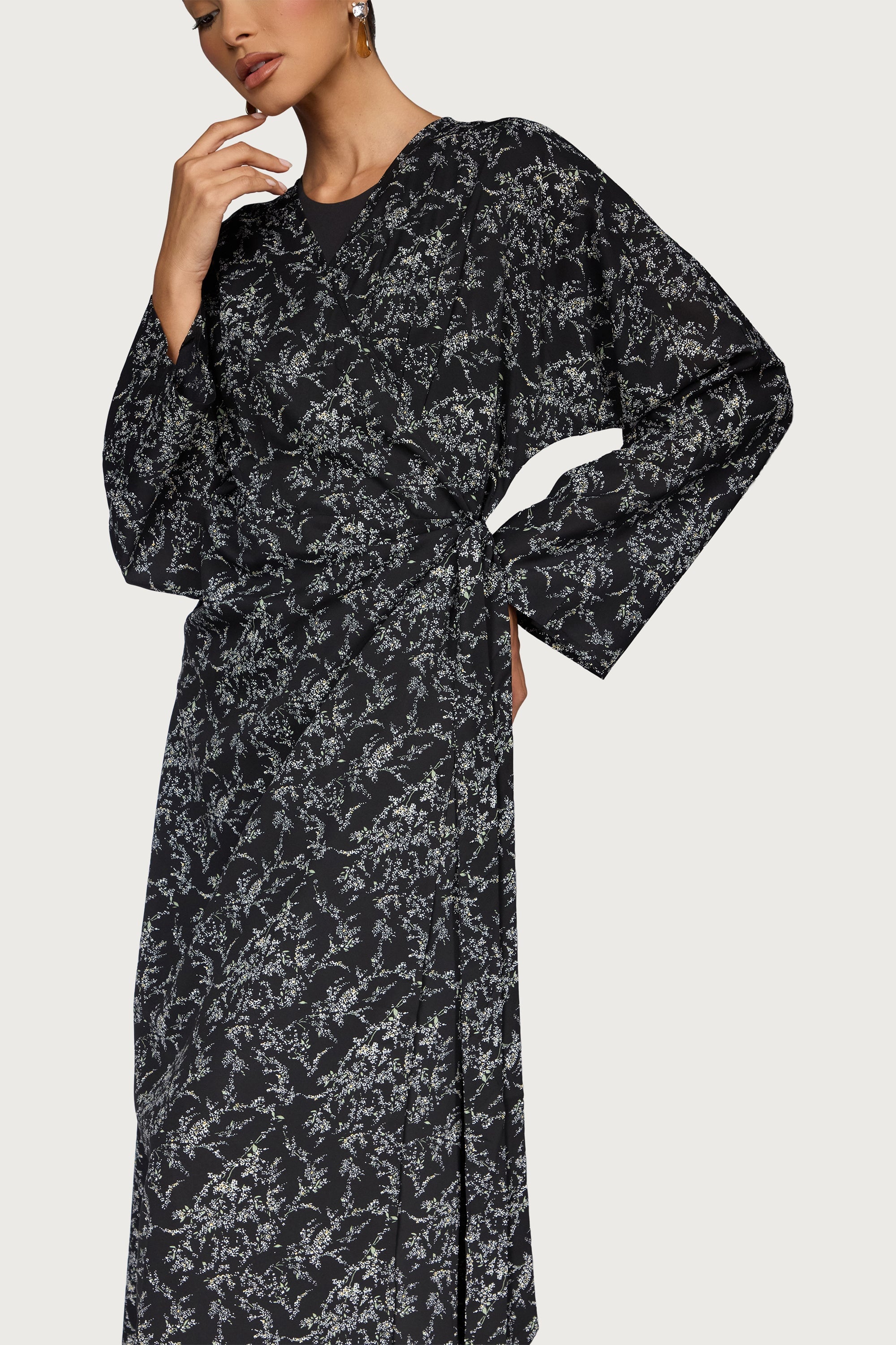 Printed Wrap Kimono Dress Dresses Veiled