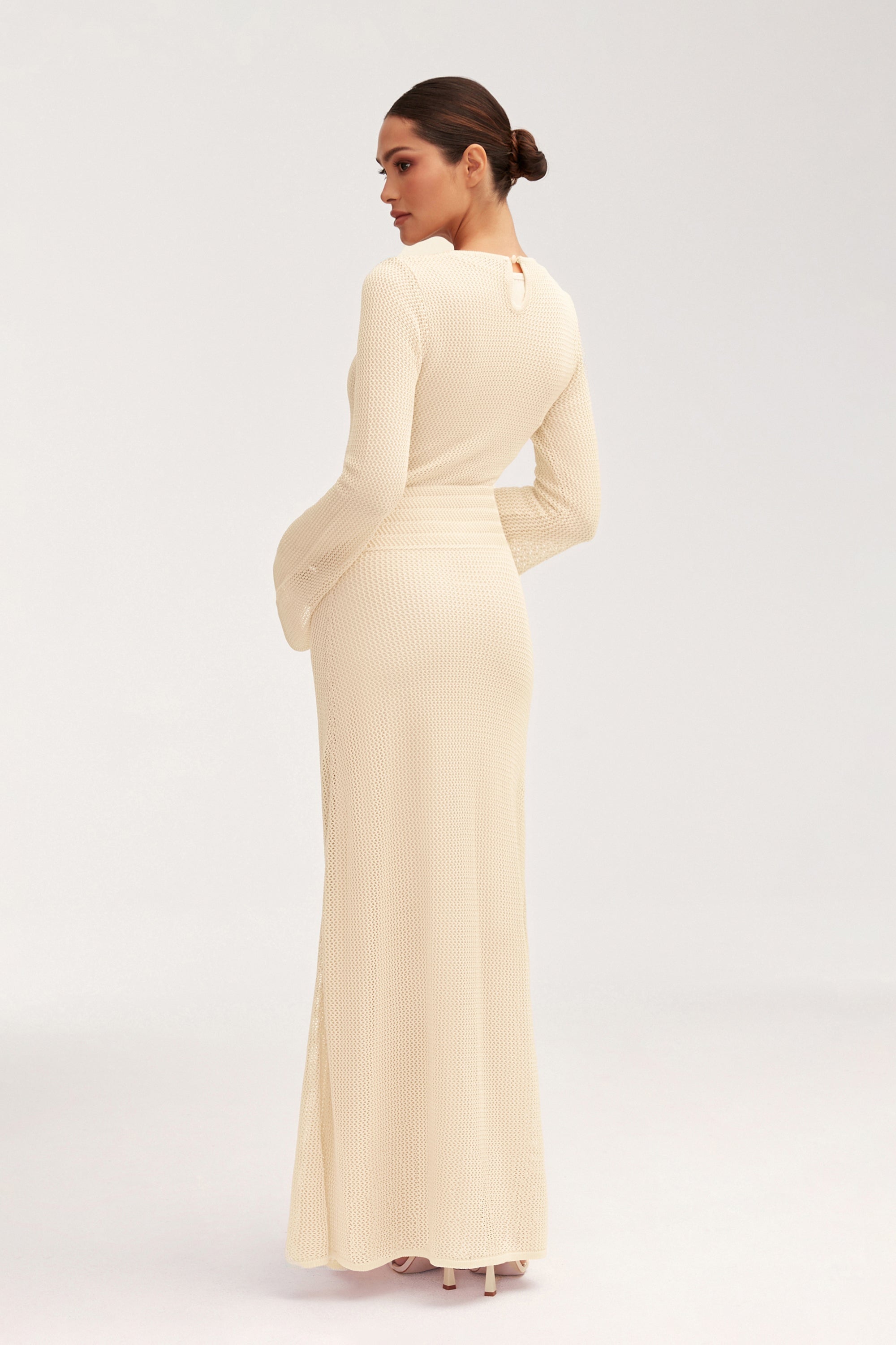 Rachel Crochet Maxi Dress - Off White Clothing epschoolboard 