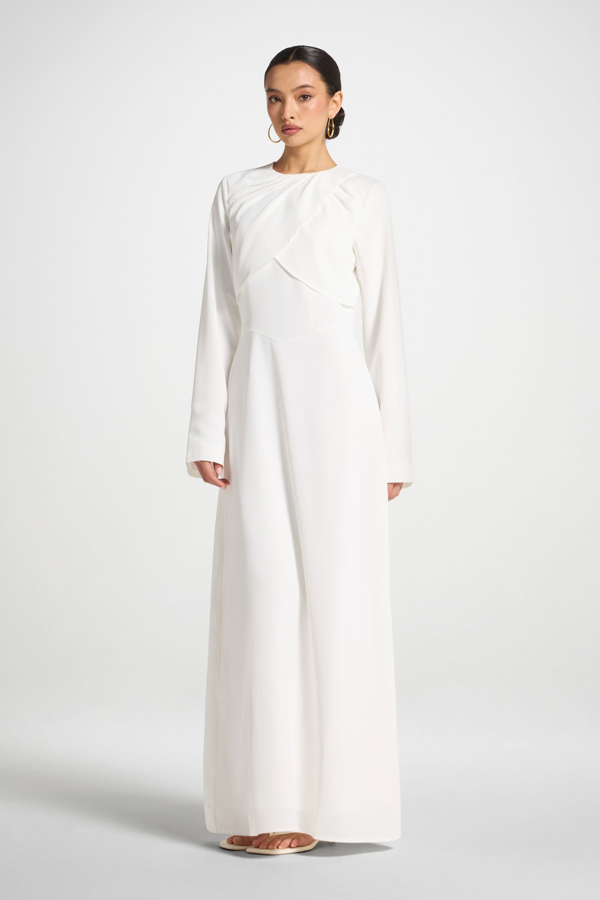 Rana Maxi Dress - White Abayas Veiled