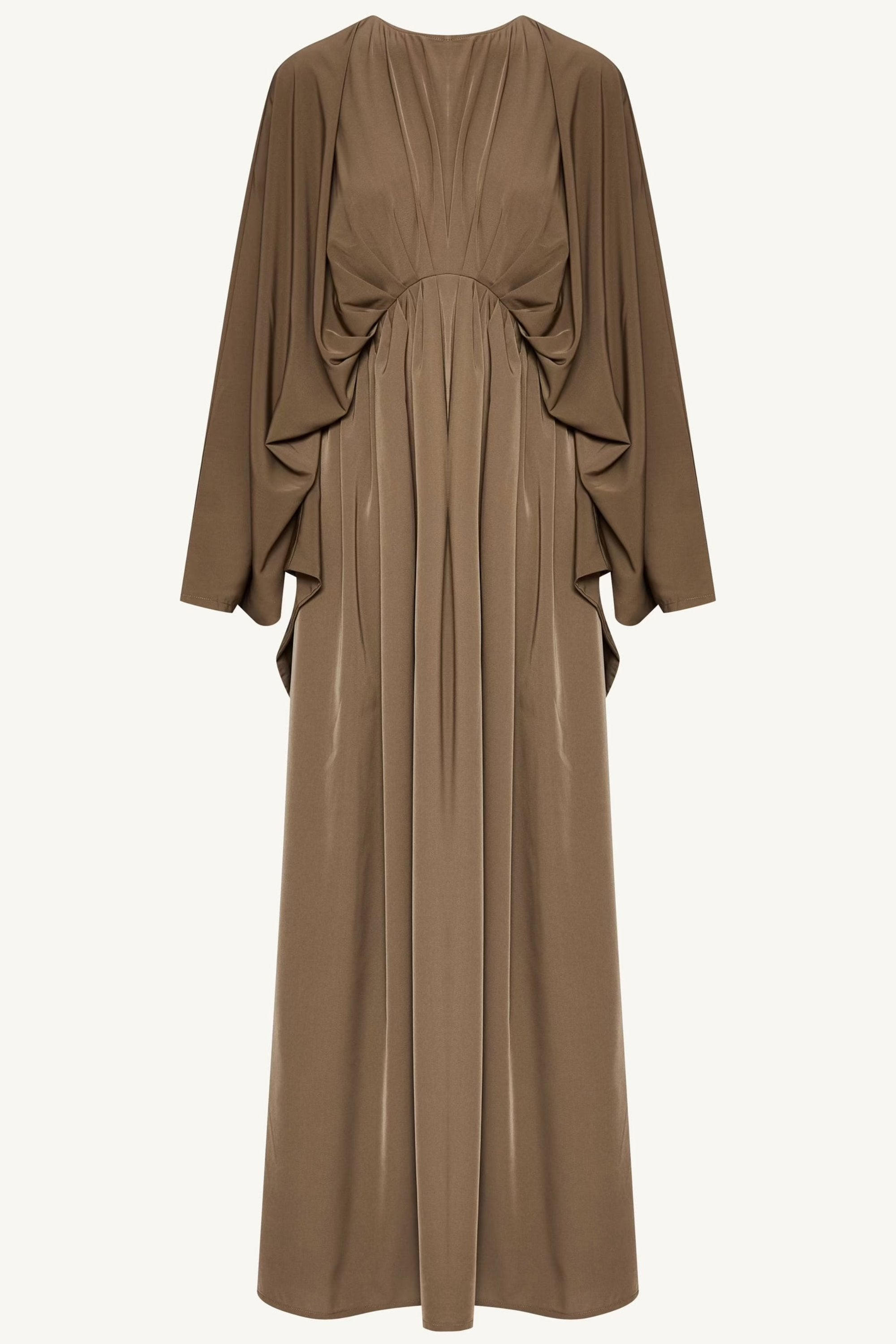Rawiyah Pleated Kaftan - Olive Abayas Veiled