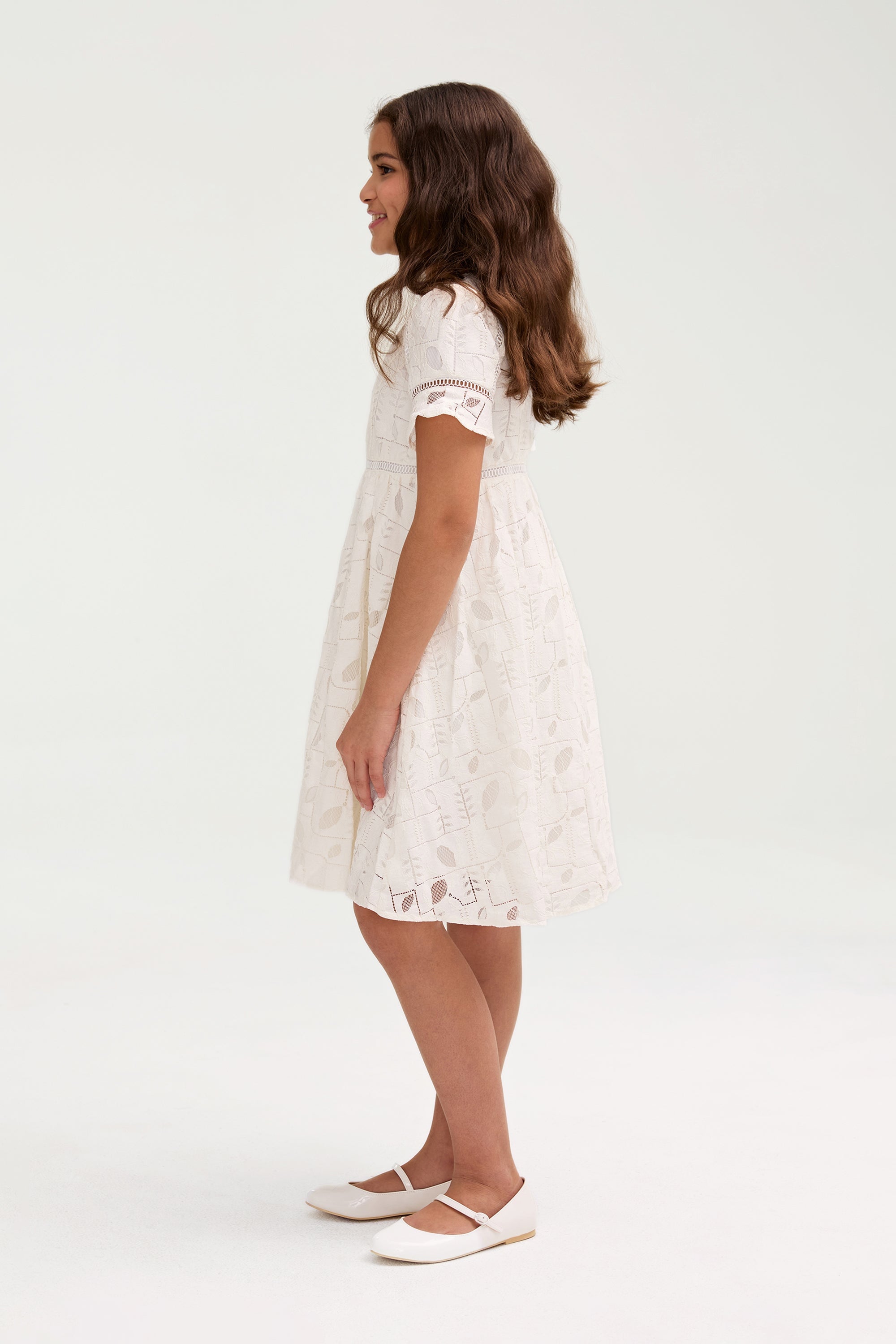 Rayaa White Lace Dress (Girls) Clothing epschoolboard 